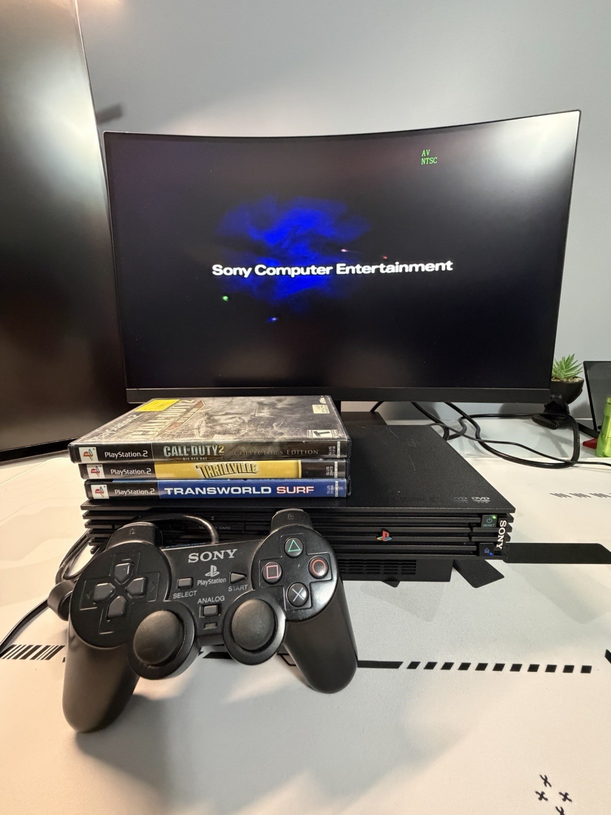 Sony PlayStation 2 Fat Console SCPH-39001 w/ Controller + Games CLEAN (TESTED)