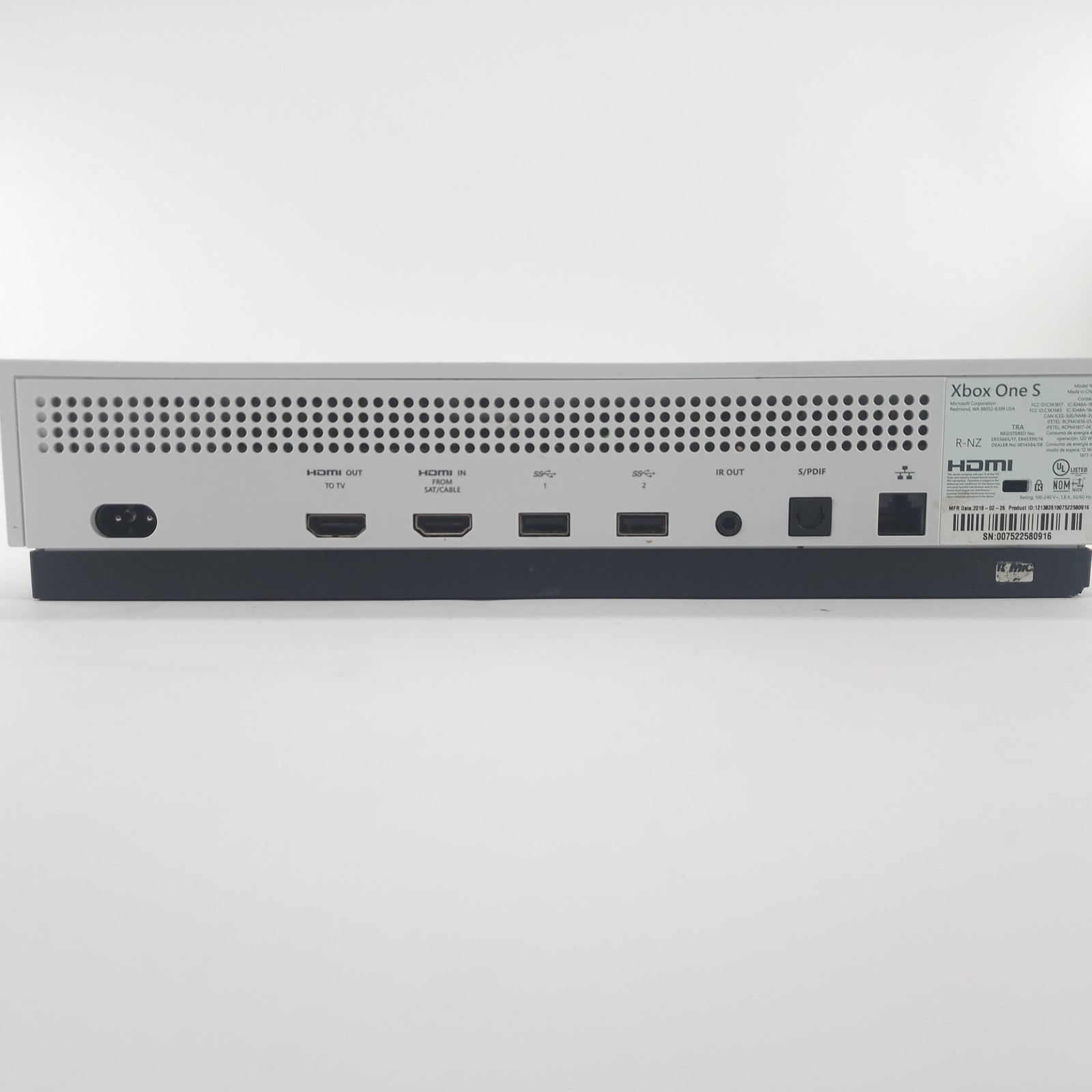 Microsoft Xbox One S White Console ONLY, DOES NOT TURN ON