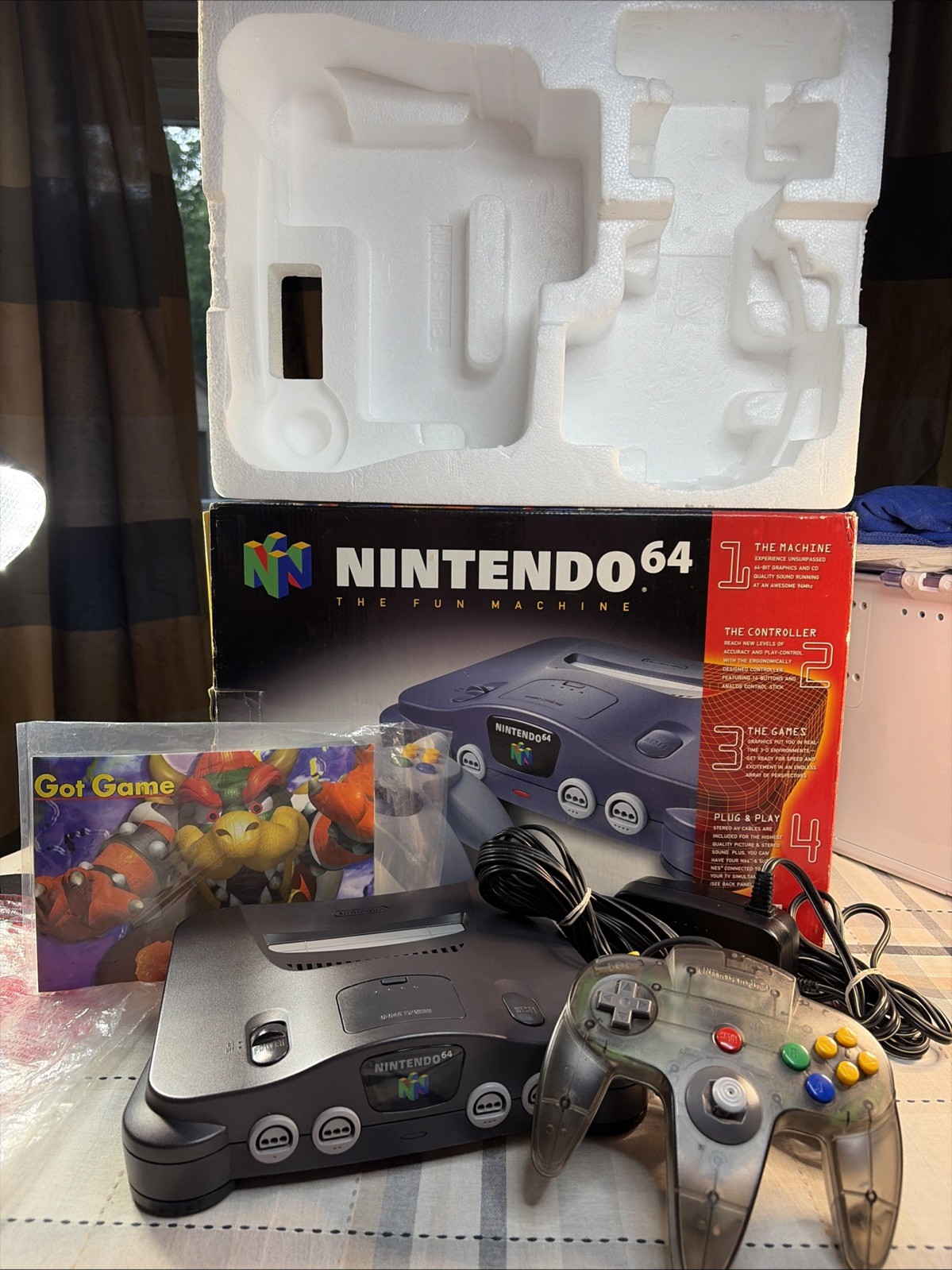 Nintendo 64 System N64 Console OEM CIB T&W W/Collectors Protective Cover CLEAN