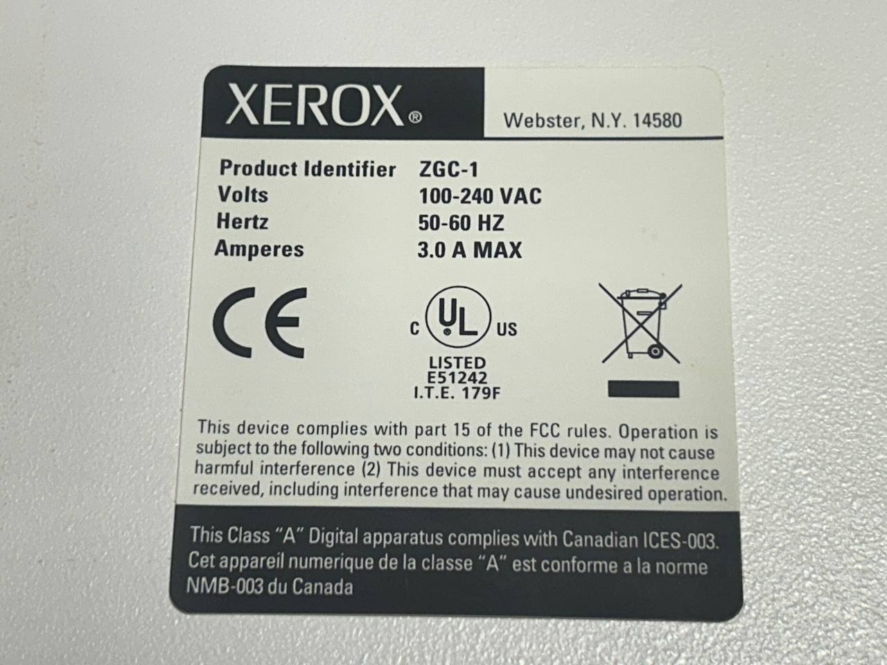 Xerox ZGC-1 CS Platform Controller Unit w/Cables OEM Service System