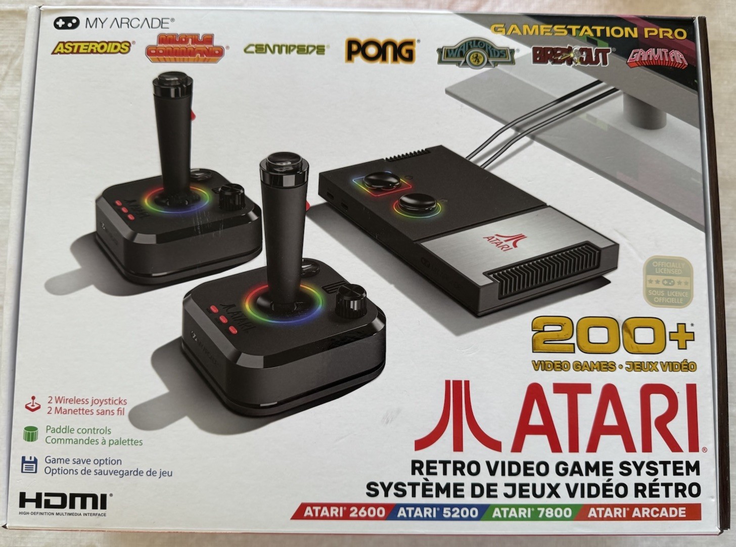 Atari Gamestation Pro Console, 200+ Games, Wireless Joysticks, HDMI, RGB LED