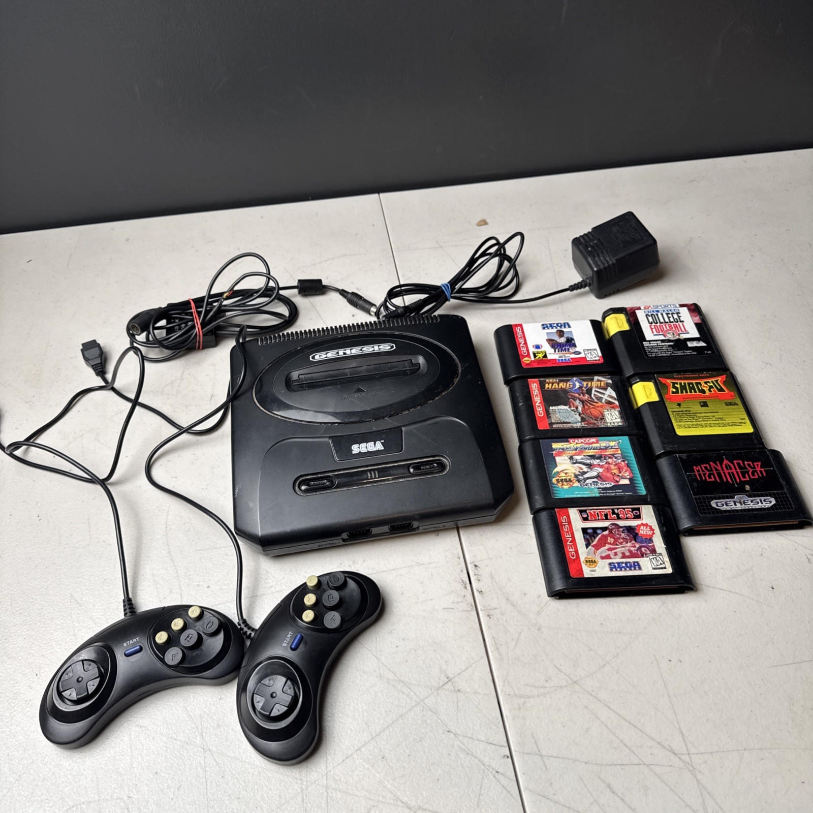 Sega Genesis Console System Bundle Cords & Controller Games