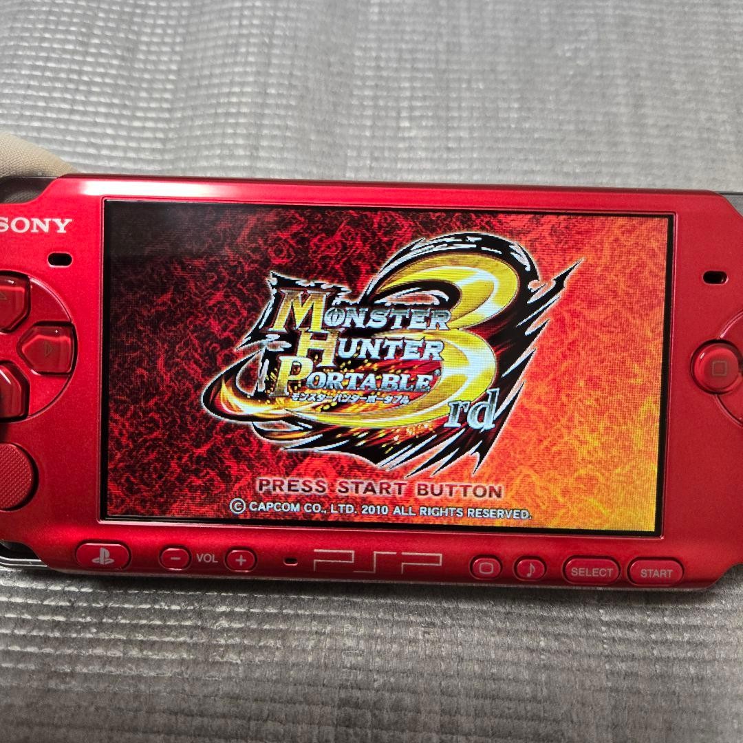 Sony PSP-3000 Radiant Red Console Tested Working Region Free Box Manual