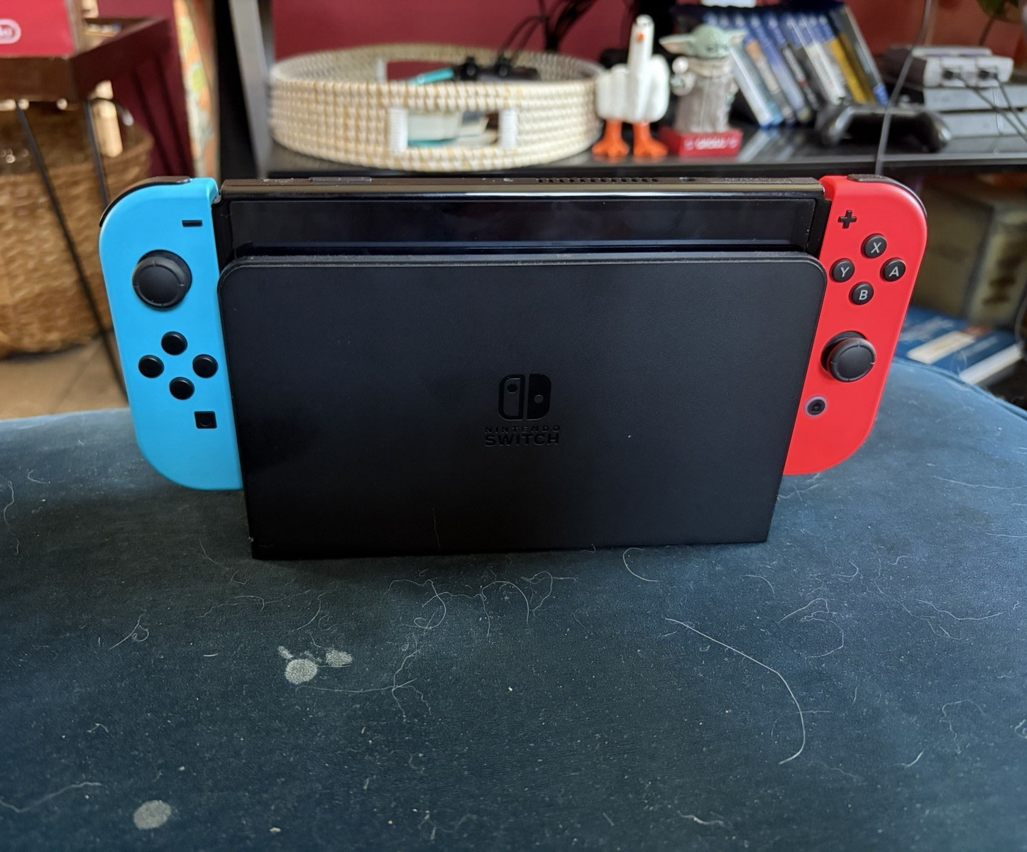 Nintendo Switch OLED Console Neon Blue/Red Joy-Con Dock HDMI 64GB Handheld