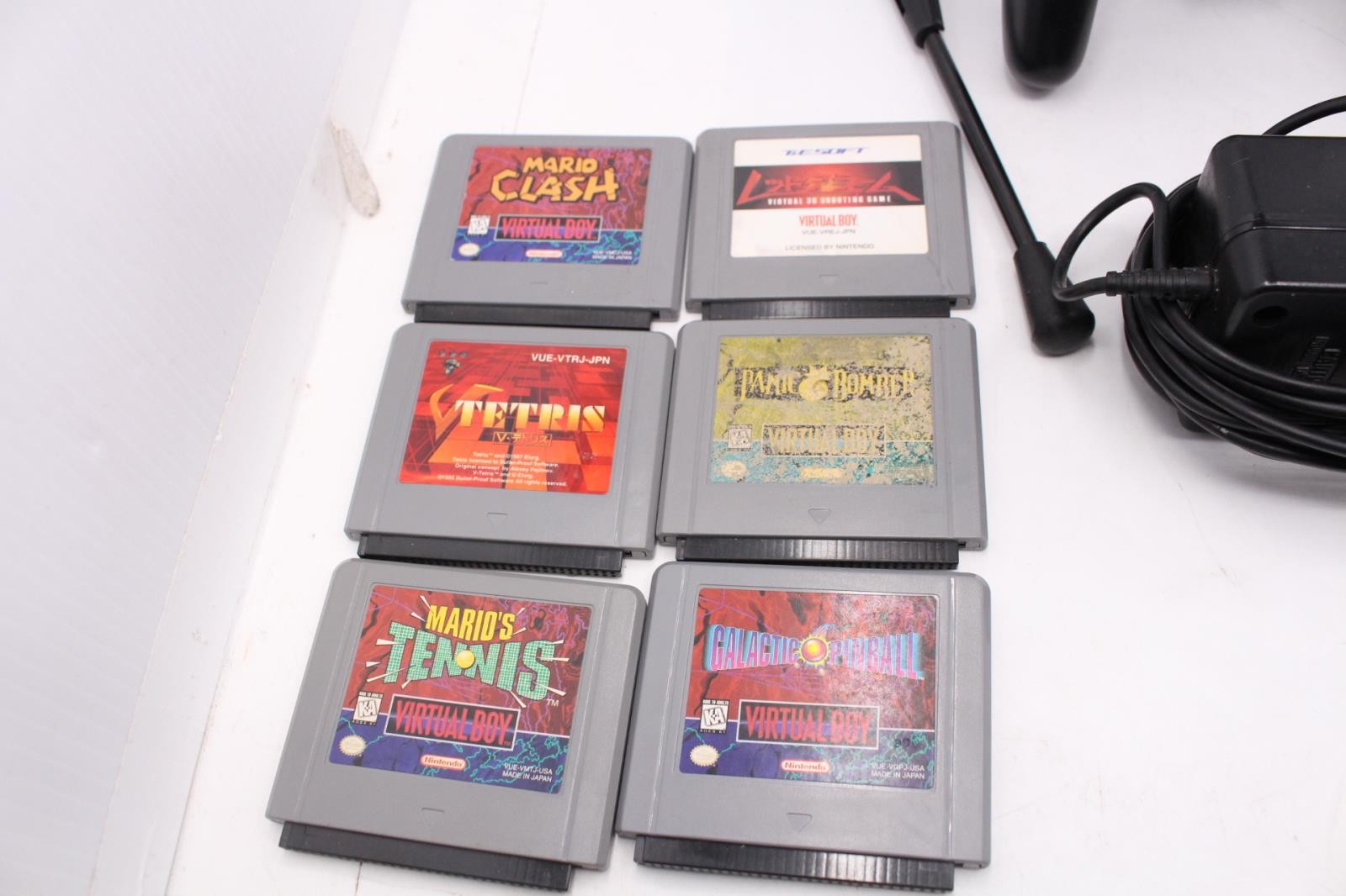 Nintendo Virtual Boy Console Bundle 6 Games Controller Stand Case Tested Works
