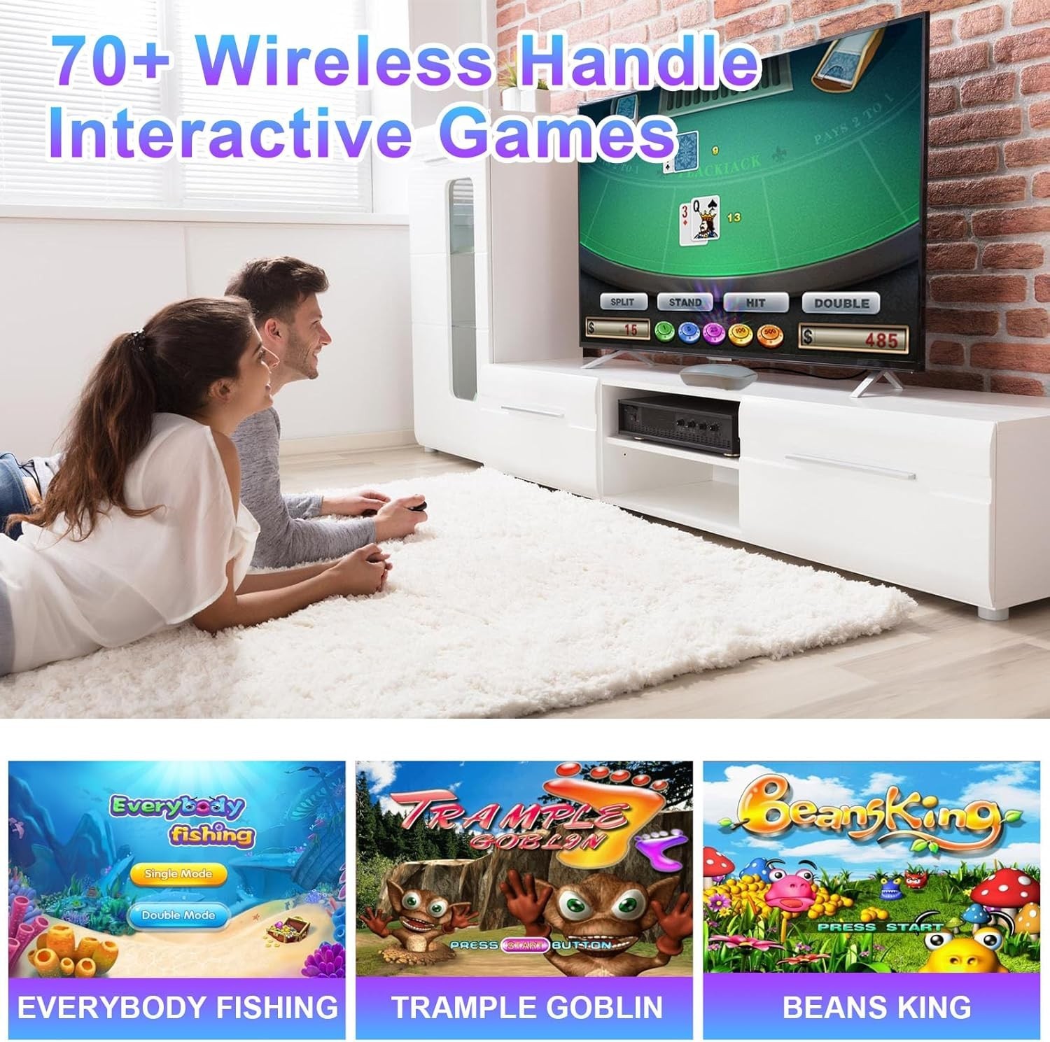 TV Game Console Built in 100+ Games Wireless Video Game Machine Kids Adults
