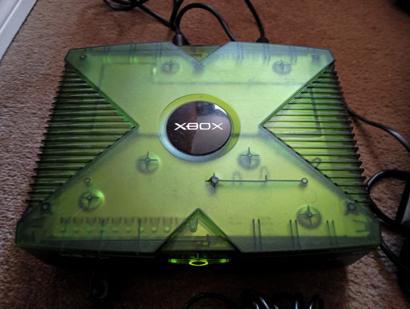 Xbox Original Green Halo Special Edition Console w/ Halo Controller Tested Works