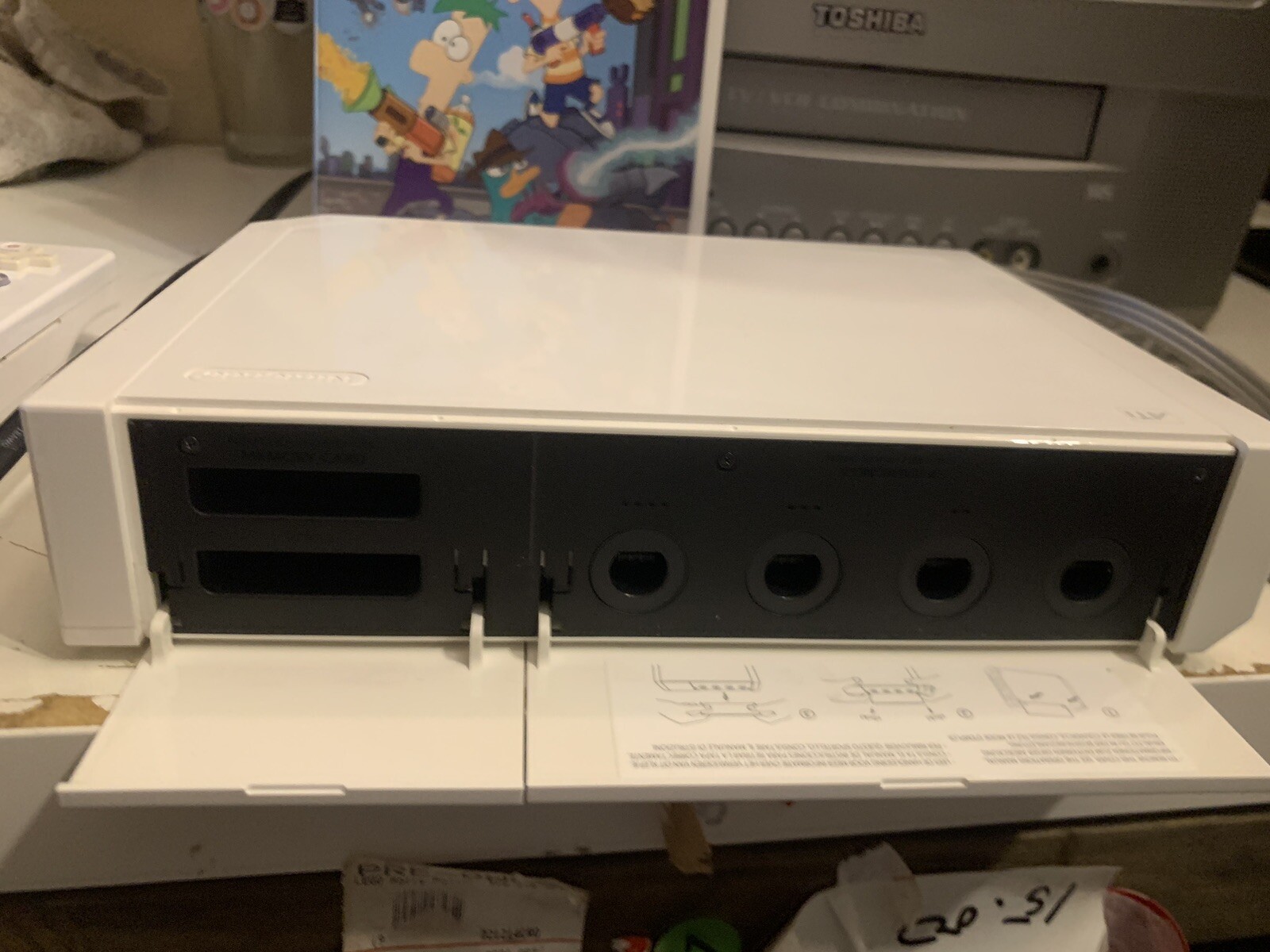 Nintendo Wii White Console Bundle 4 Games Controller GameCube Controller Ports