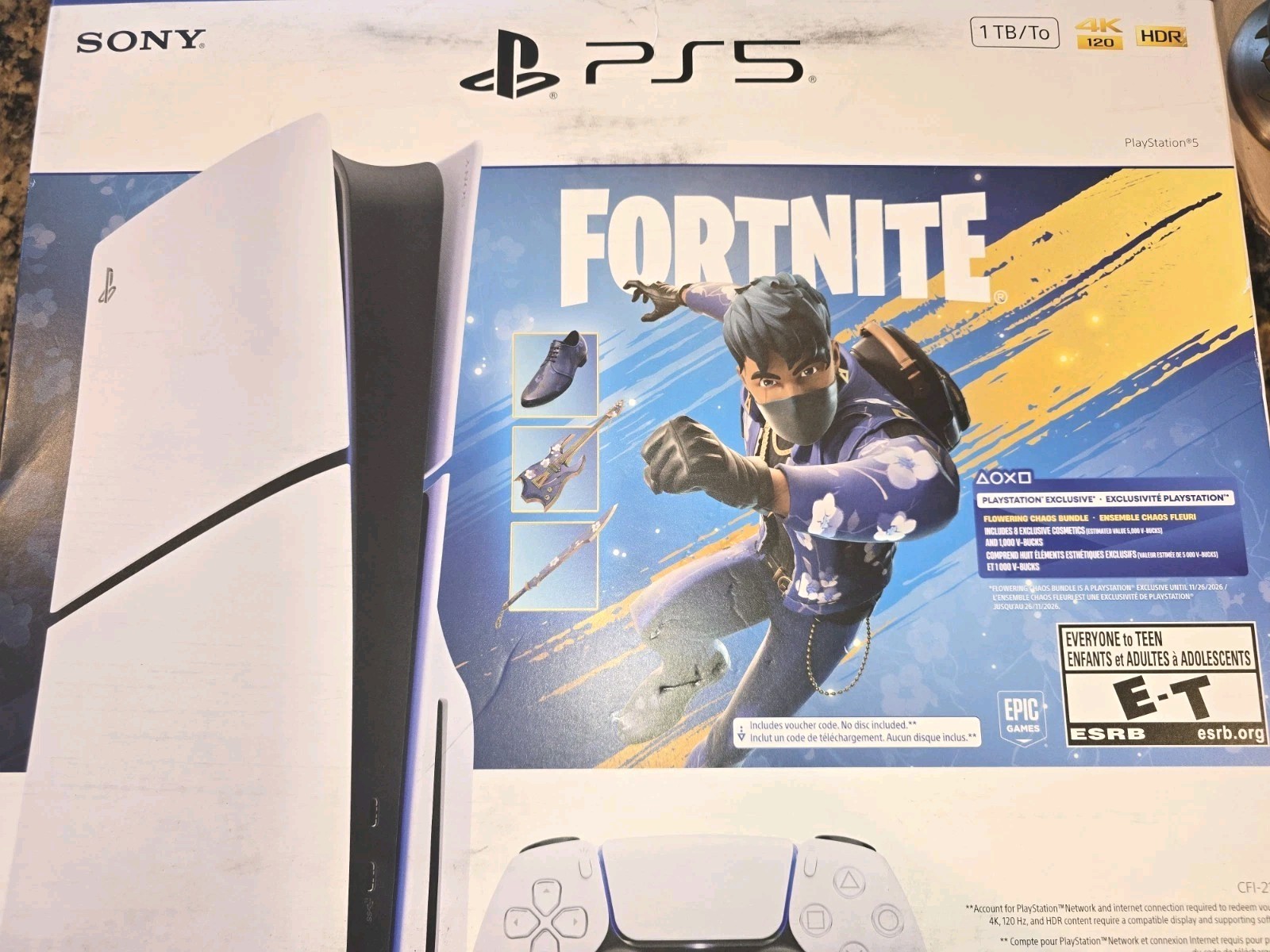 Sony PlayStation 5 Console 1TB Fortnite Flowering Chaos Bundle Open Box