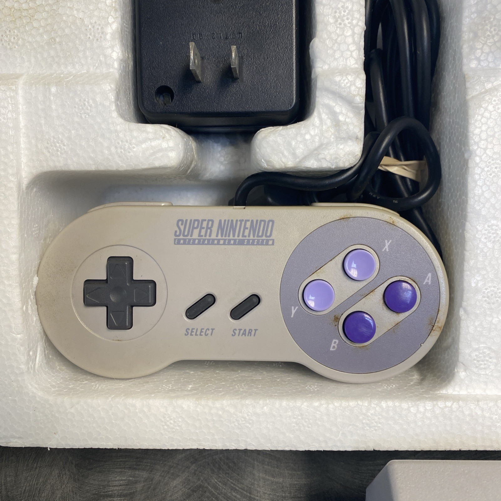 Super Nintendo SNES Console System Control Set Complete In Box