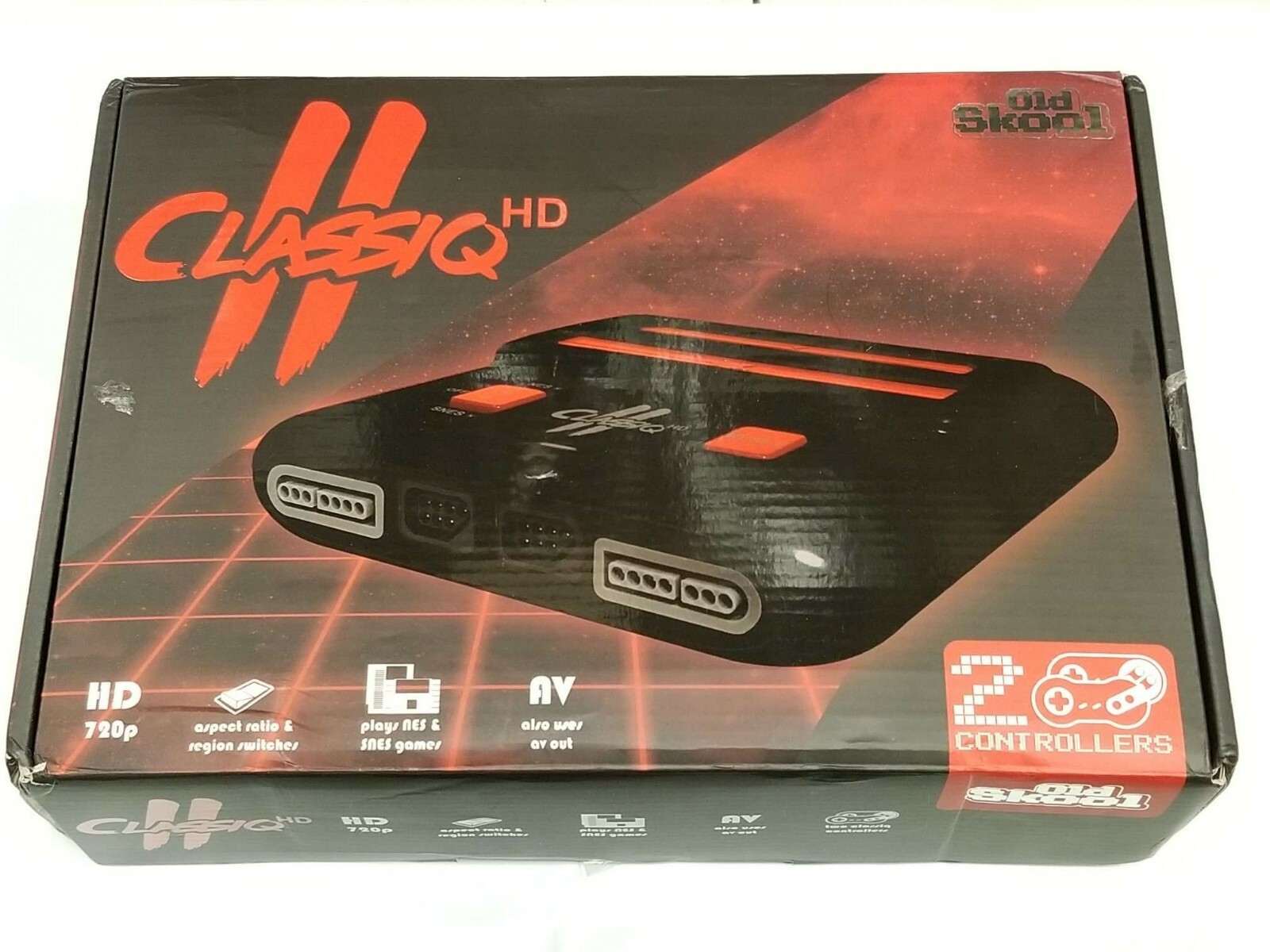 Classiq 2 HD 720p Twin Video Game System Black/Red for SNES/NES *OLD SKOOL* OB