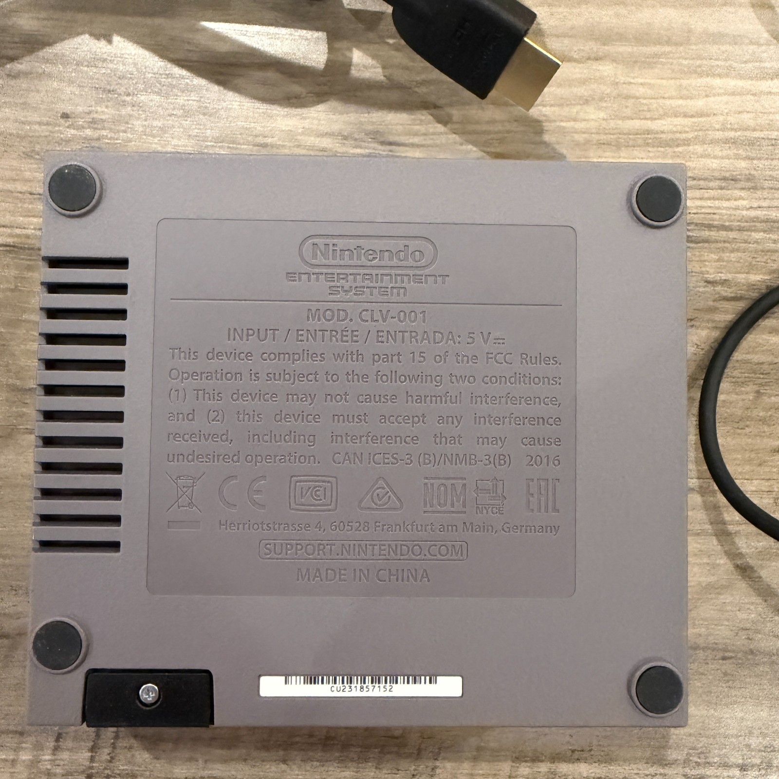 Nintendo Entertainment System NES Classic Edition Model CLV-001 Mini Console OEM