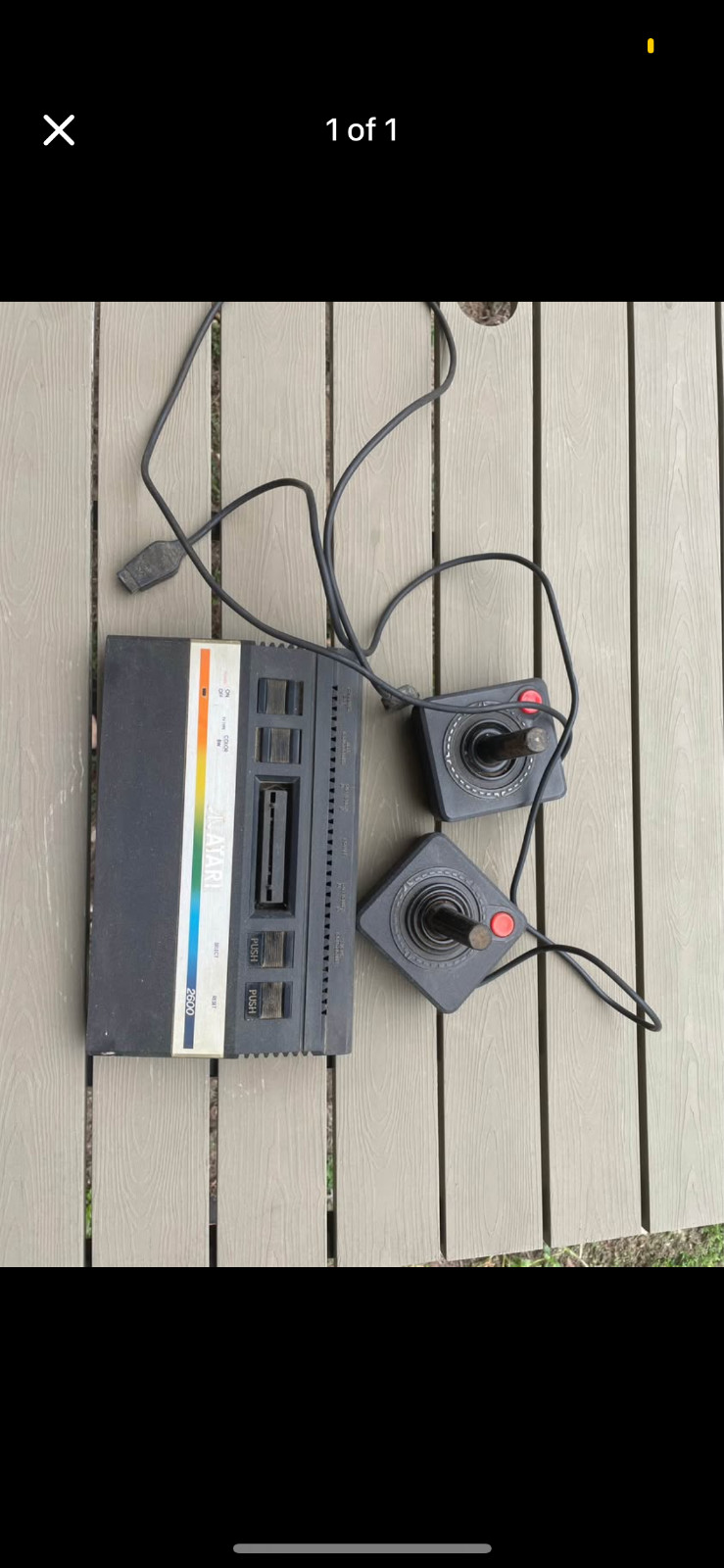 Atari 2600 Video Game Console – Black with two controllers. Not tested