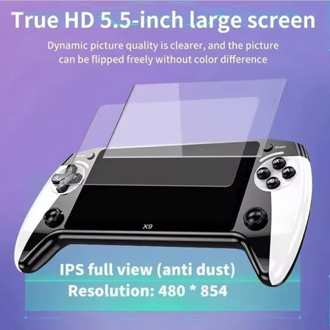 X9 Retro Handheld Game Console with 5.5-inch HD Retro Handheld Game Console 2Pcs