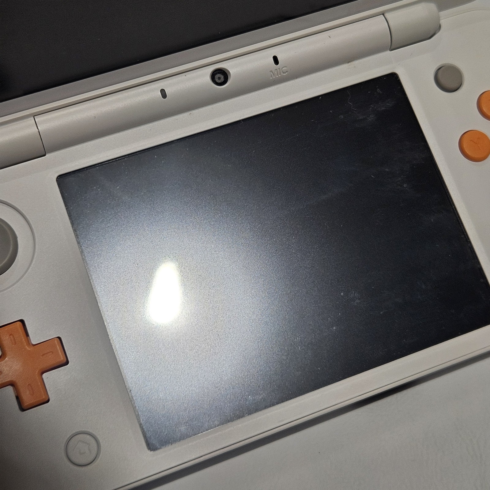 Nintendo 2DS XL Console System White/Orange Clean Tested With Charger
