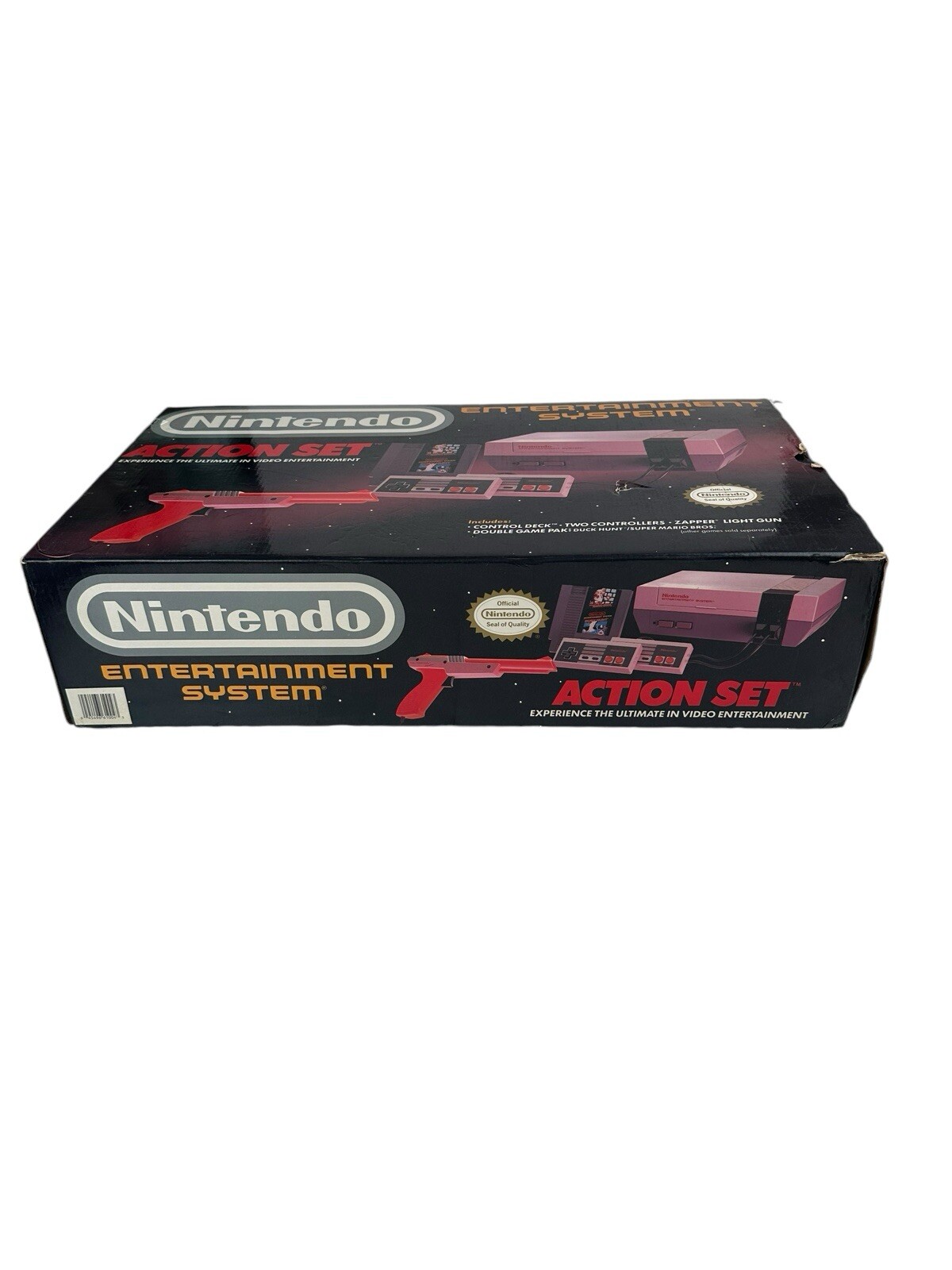 Nintendo NES Action Set Console Complete In Box w/Orange Zapper Mario 1, 2 & 3