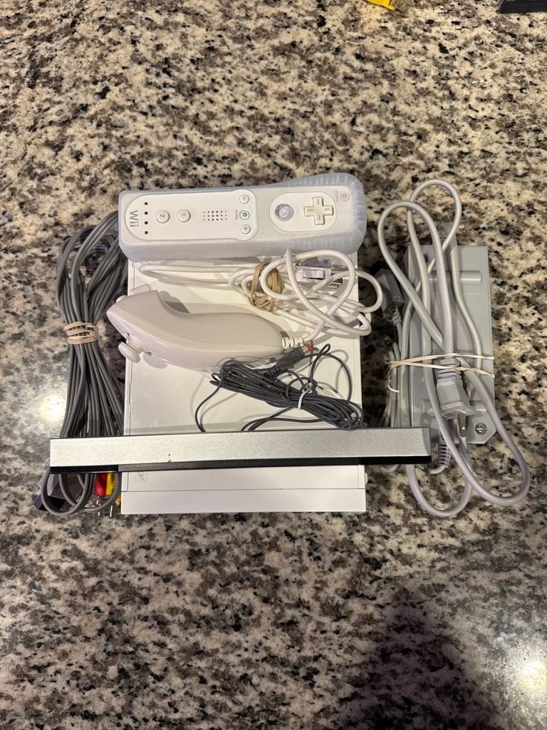 Nintendo Wii Console Bundle with Remote, Nunchuk, and Cables