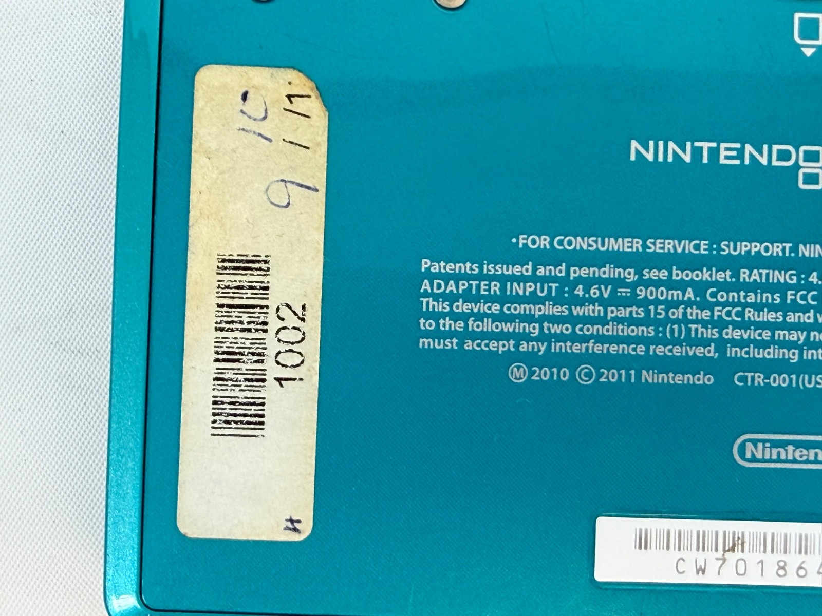 Nintendo 3DS Aqua Blue Handheld Handheld Console System CTR-001 Tested