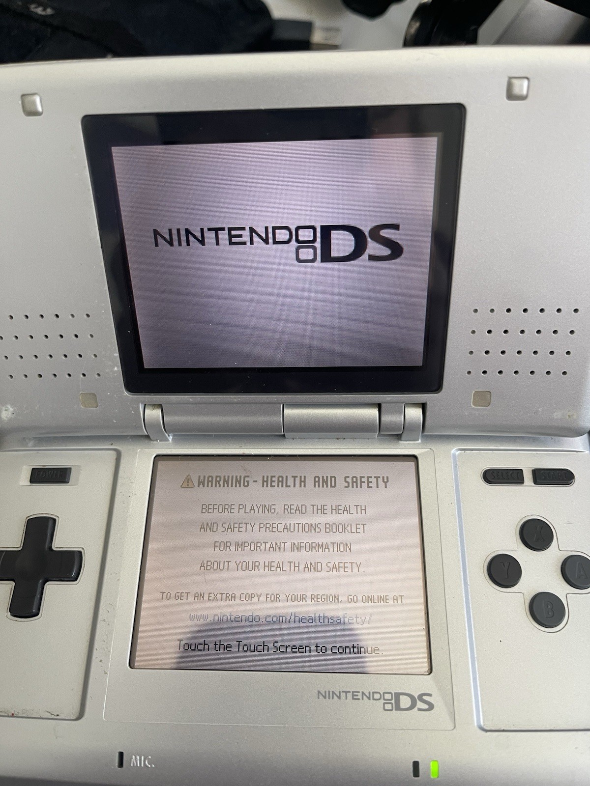 Nintendo DS Console Silver Bundle Charger Case + Game Bundle Tested Works!