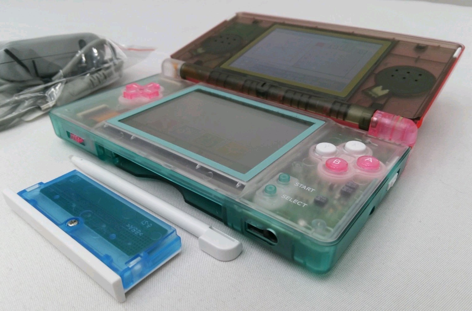 Nintendo DS Lite Console Teal Clear Pink White Arizona Miami Gameboy Advance GBA