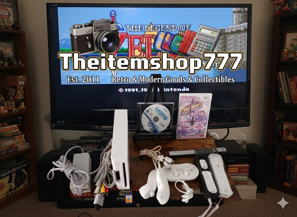 Nintendo Wii Console Bundle (RVL-001) ●Wii Sports Resort ●GameCube ●Zelda Link