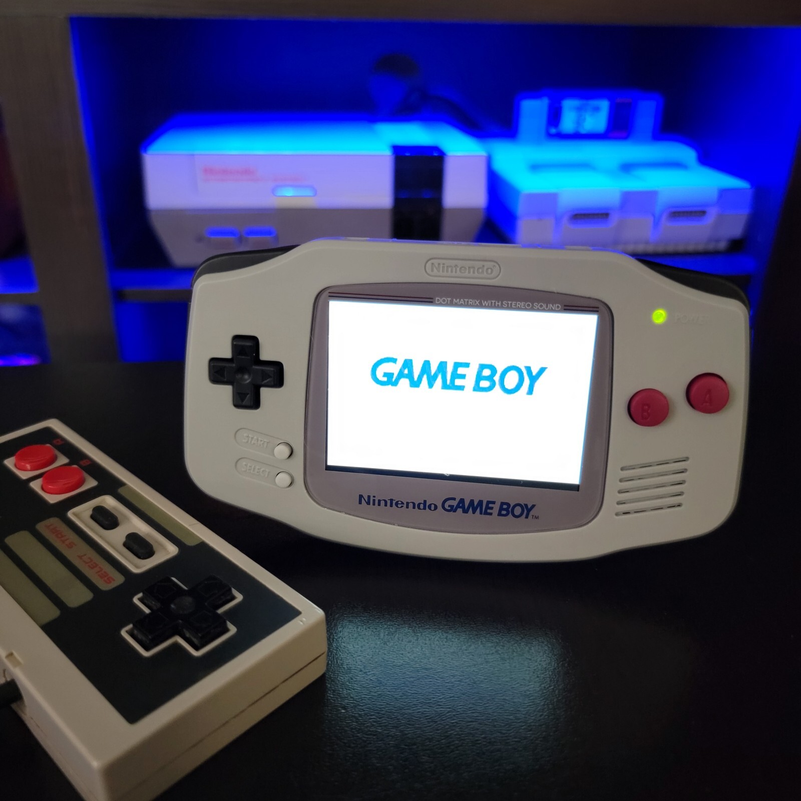 NES Edition Gameboy Advance GBA Console with IPS Backlight Backlit LCD MOD