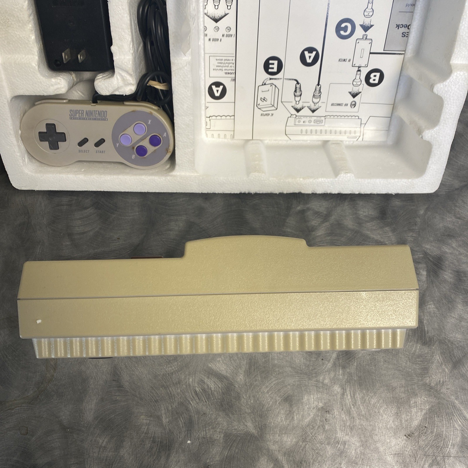 Super Nintendo SNES Console System Control Set Complete In Box