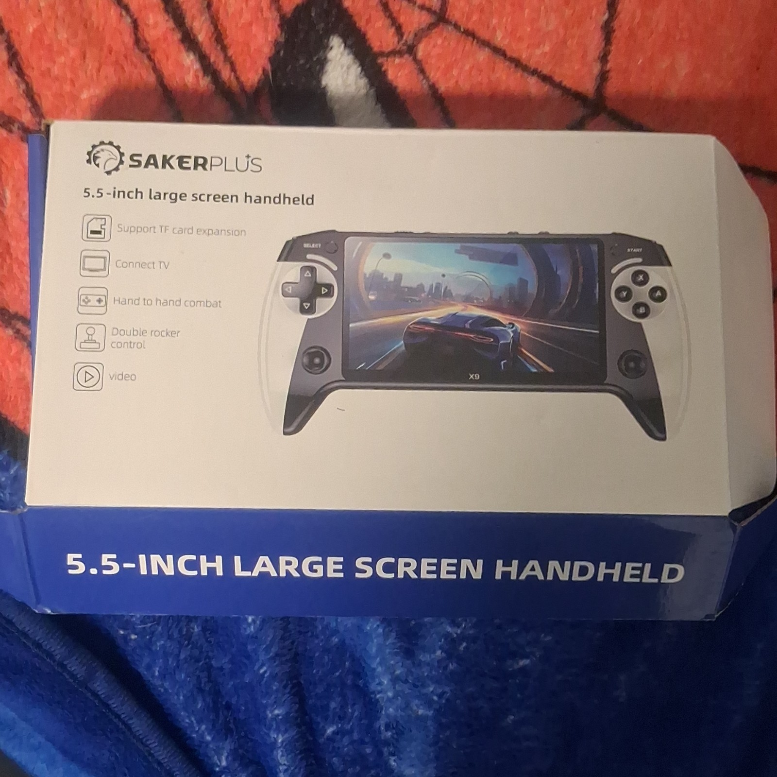 SAKERPLUS X9 5.5in Handheld Game Console White/Black TF Card Composite RCA