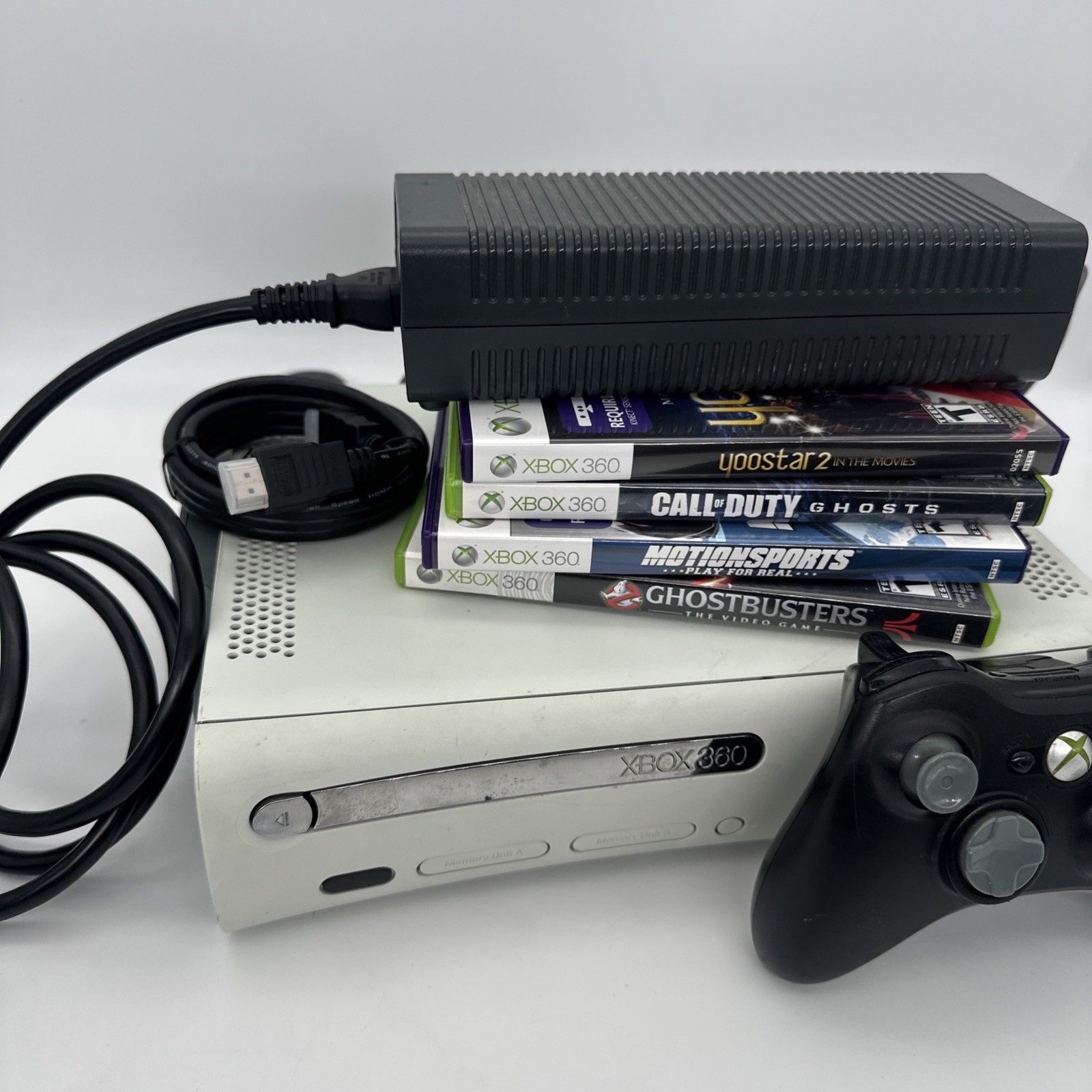 Microsoft Xbox 360 Console White 60 GB HHD Hard Drive Bundle Tested