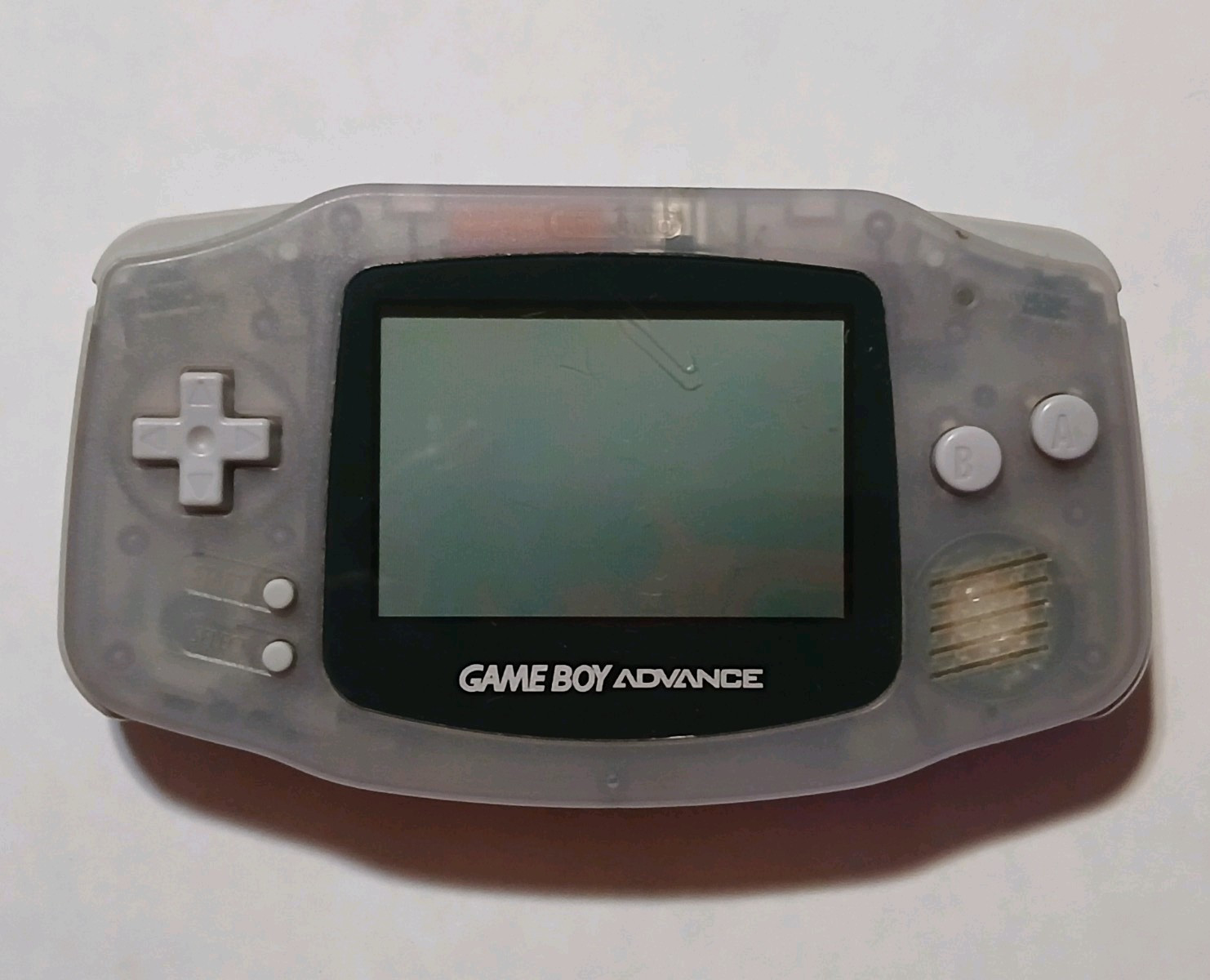 Nintendo Game Boy Advance AGB-001 Clear Handheld System w/ Headphone Jack