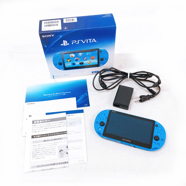 【Good】SONY PlayStation Vita Wi-Fi Console PCH-2000 ZA23 Aqua Blue Region Free