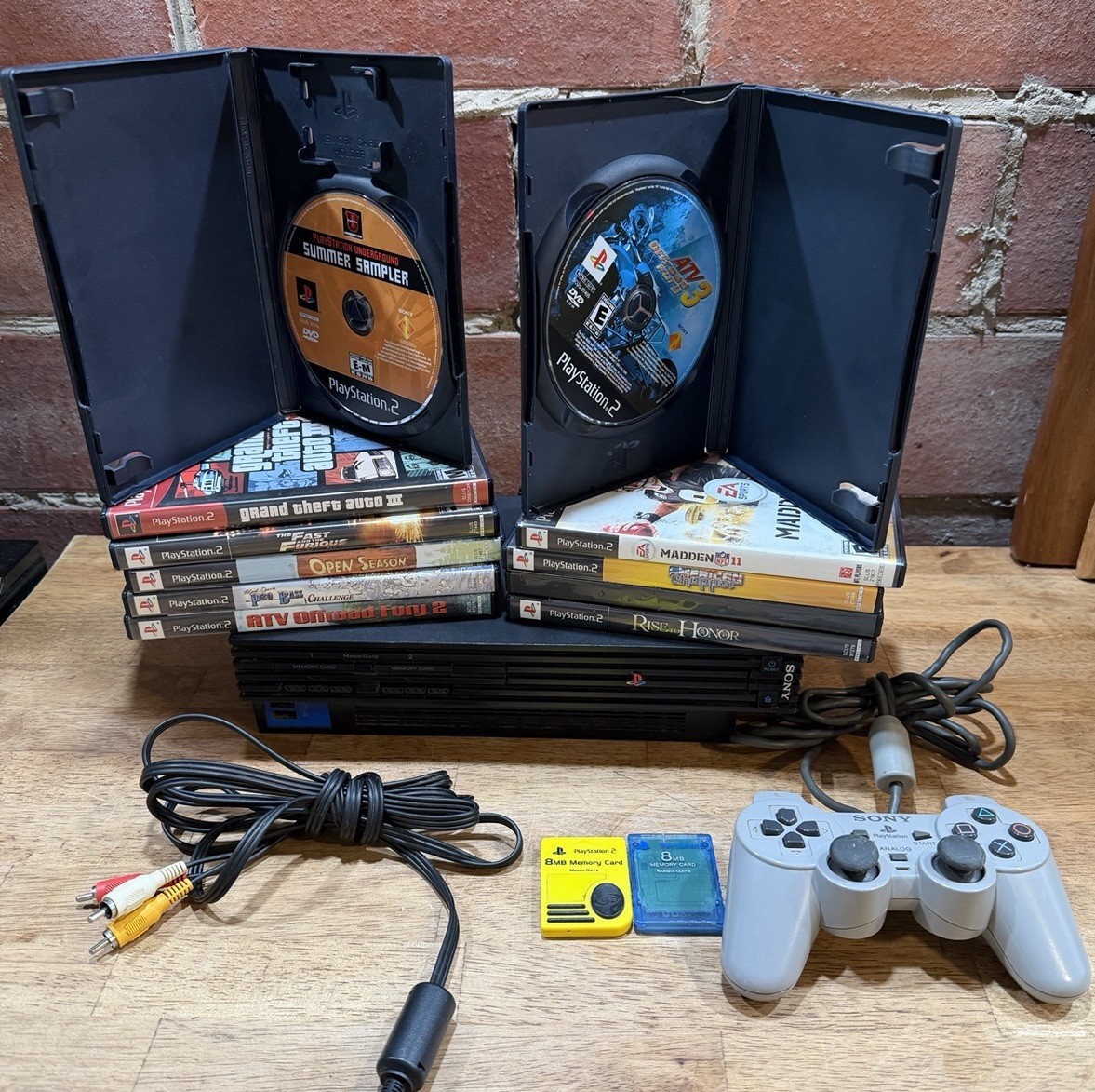 PlayStation2 SCPH- 50001/N 11 Games, HDD Memory Cards, Controller TESTED READ