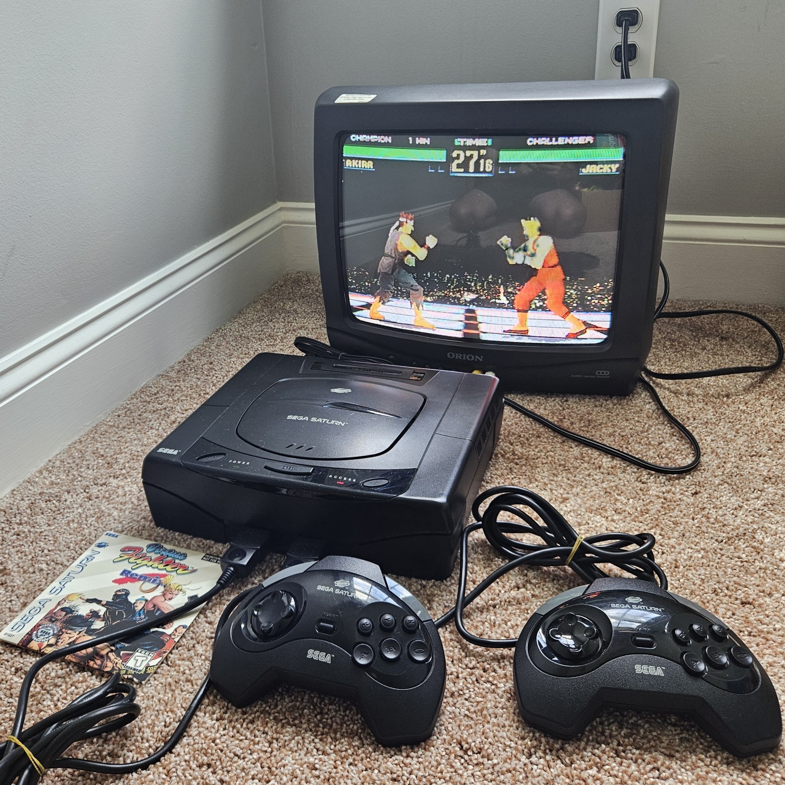 Sega Saturn Console MK-80000 Bundle: 2 Controllers, Games, Manual, Tested Works