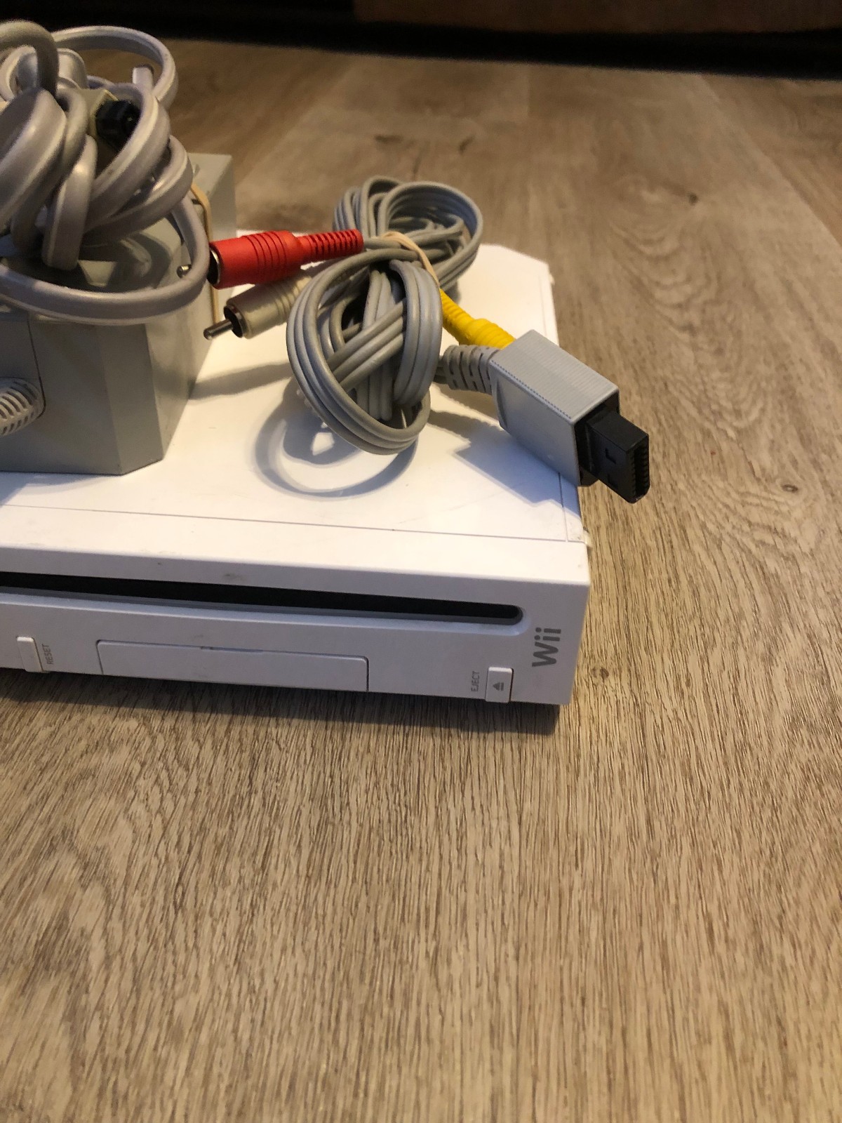 Nintendo Wii Console W/ Cords Gamecube Compatible RVL-001 With Cables NO SENSOR
