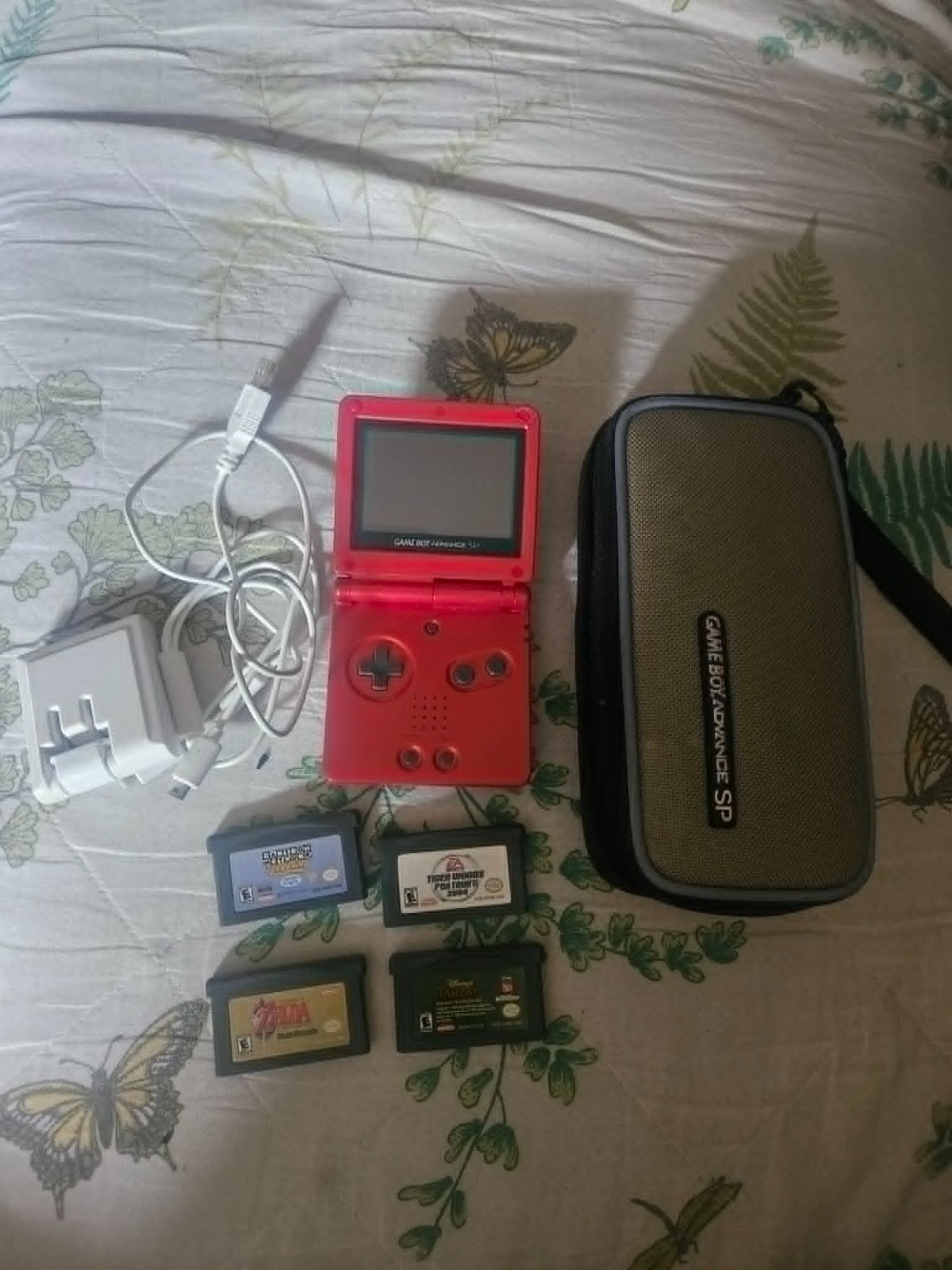 Gameboy Advanced SP with Case, Charger, and 4 Games