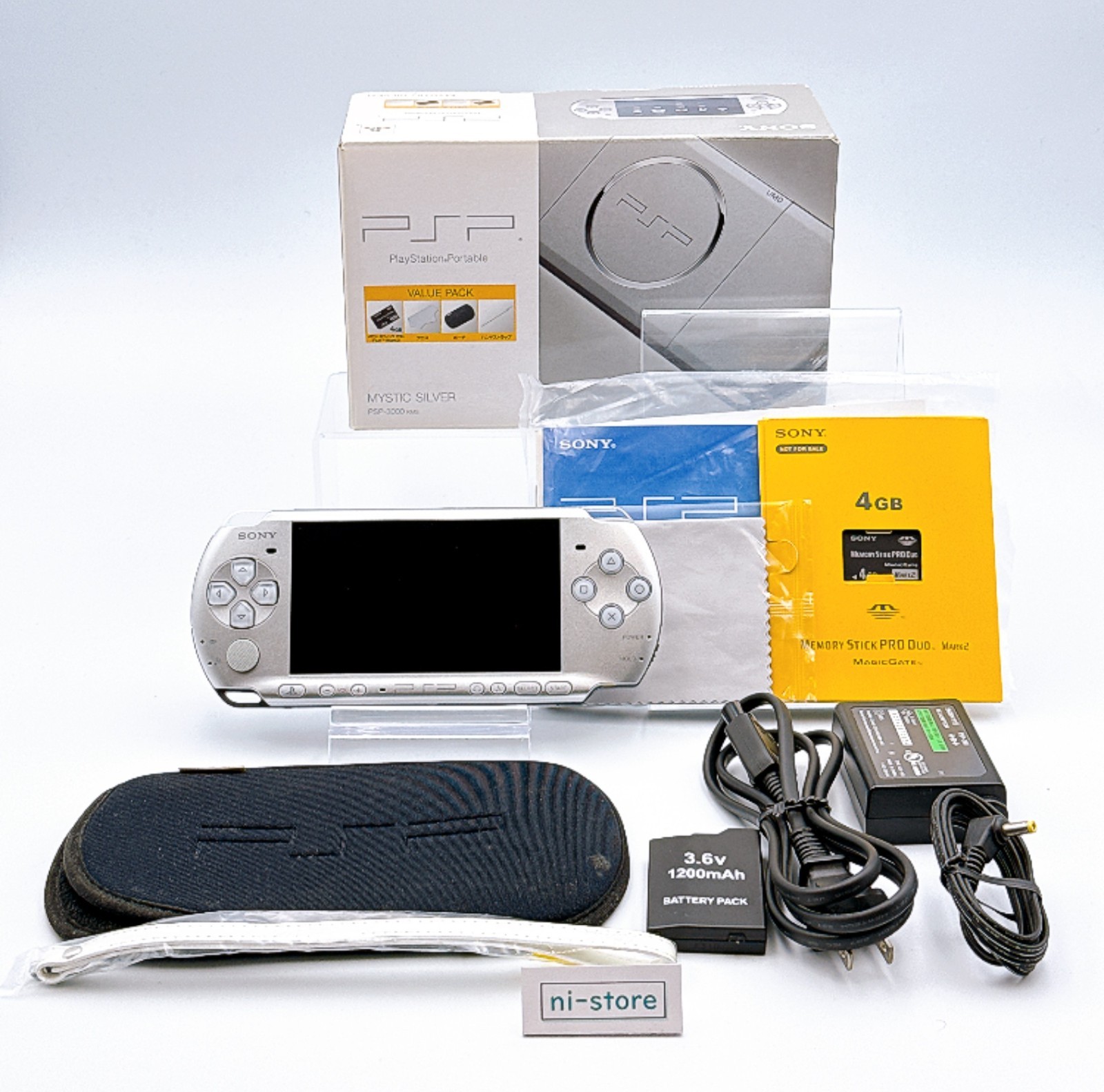 Sony PSP-3000 PSP 3000 Console Silver in Box VALUE PAK Region Free – Excellent