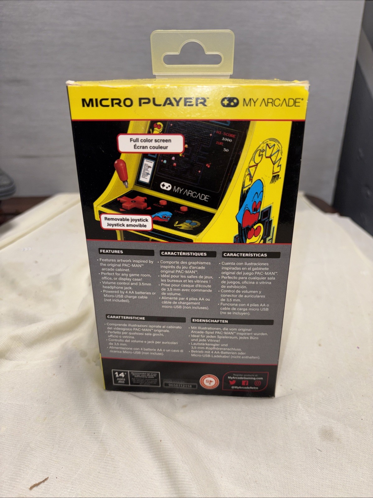 Pac-Man Arcade Game & Cabinet Micro Player Mini Tabletop Handheld WORKS W. BOX