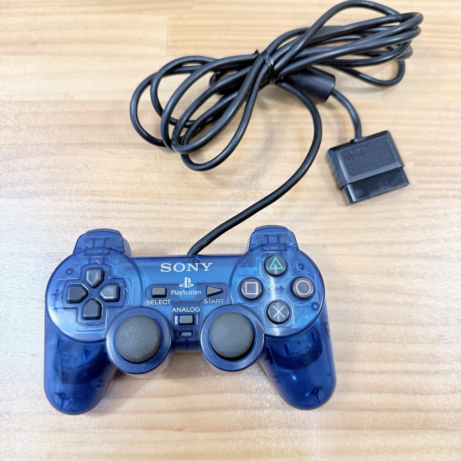 Sony PlayStation 2 Clear Blue Console SCPH-37000 Controller Set Tested Working