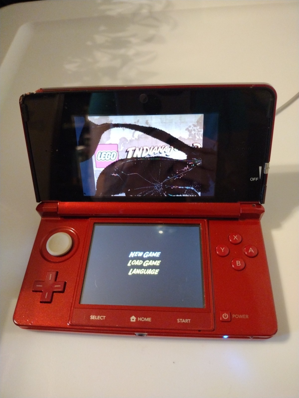 Nintendo 3DS Handheld System – Flame Red-needs outer screen repair ( DIY Utube)