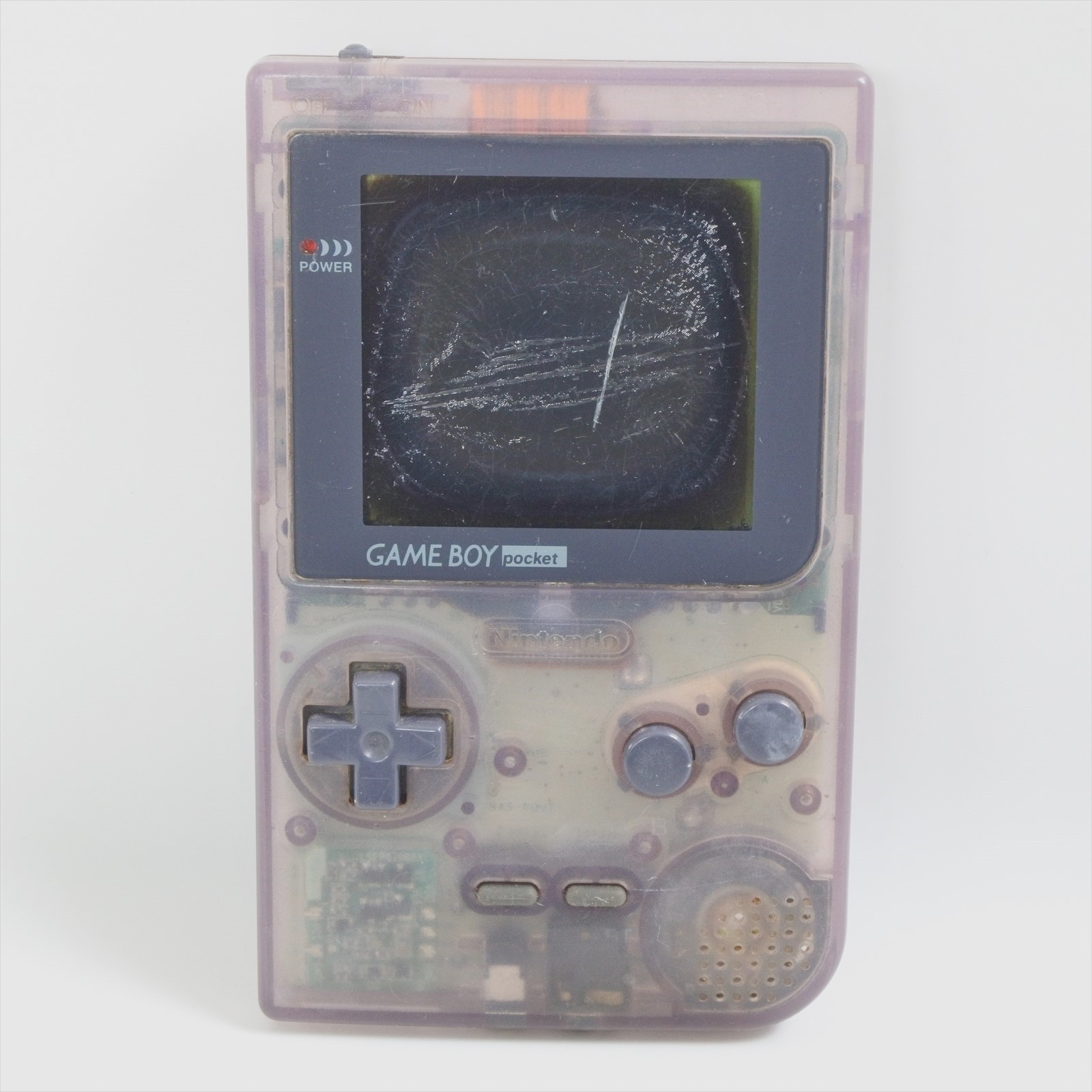 JUNK Gameboy Pocket Console Clear Purple MGB-001 Not working Nintendo 9870 gb