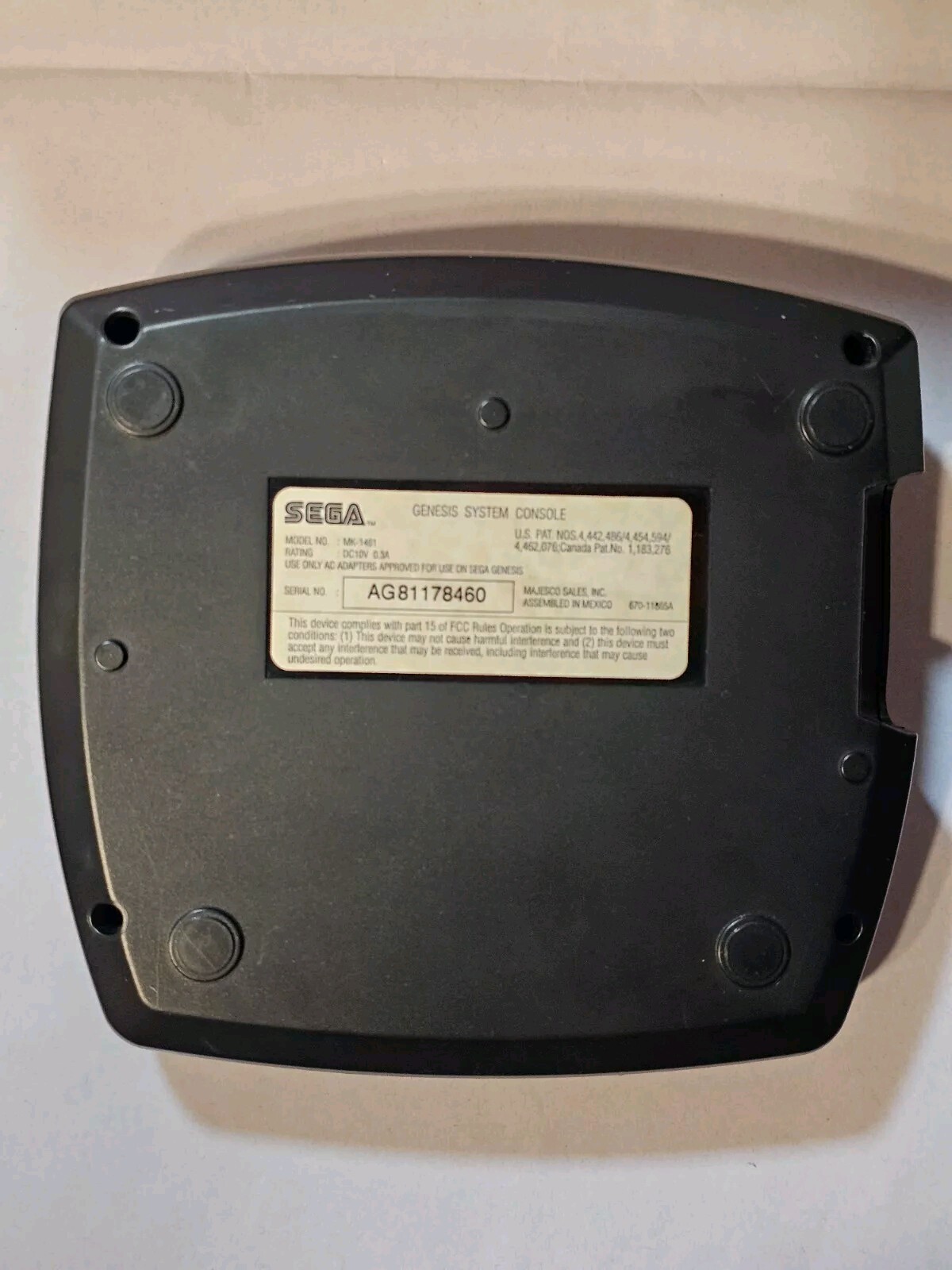 SEGA Genesis Model 3 MK-1461 Console System W/ TV & Power Cable *NO SOUND*