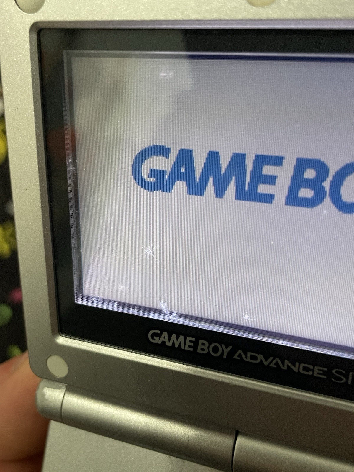 Nintendo Gameboy Advance SP • silver • with carrying case and game