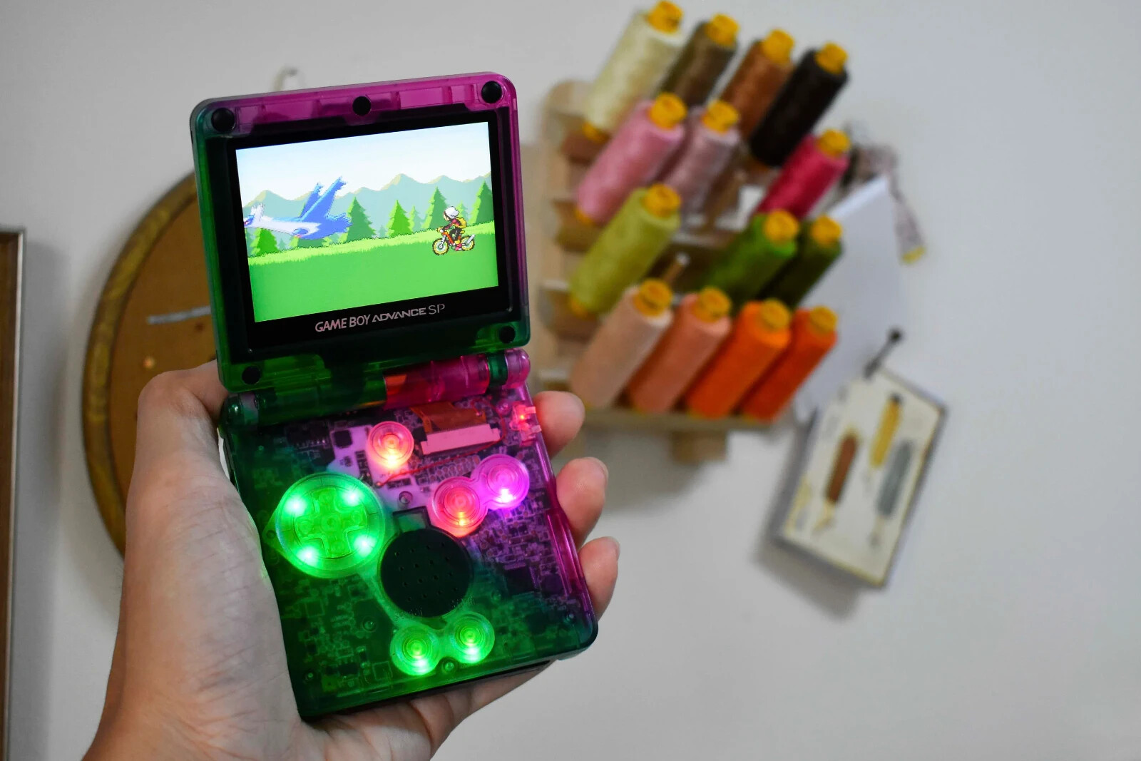 Backlit IPS LCD GBAsp Mod Nintendo Gameboy Advance SP LEDs Lamp Metroid