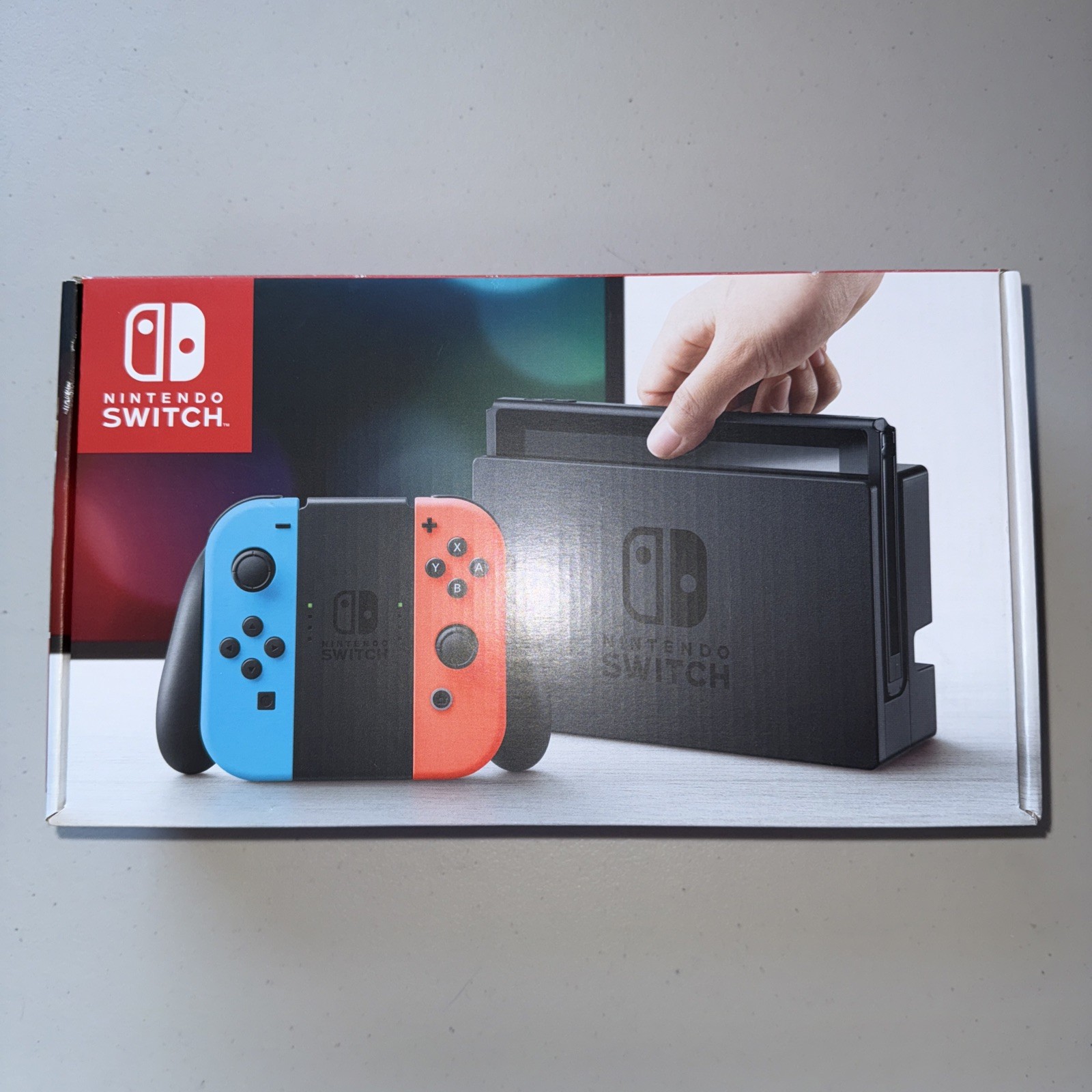 Nintendo Switch 32GB Gray Console Neon Red and Neon Blue (BOX AND INSERT ONLY