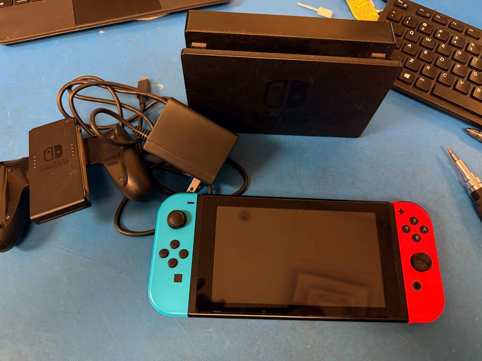 Nintendo Switch 32GB Gray Console with Neon Red and Neon Blue Joy-Con