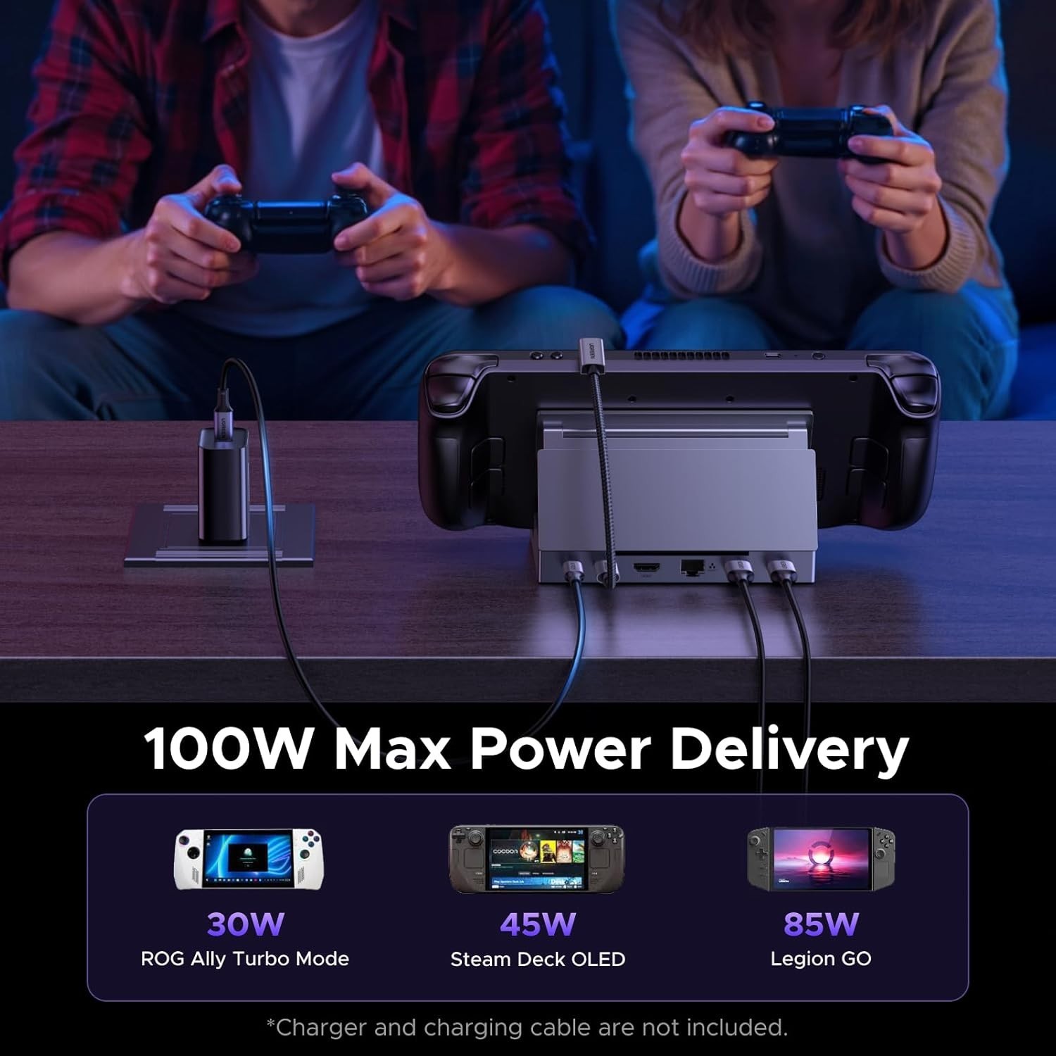 Portable Steam Deck Dock: 4K@120Hz HDMI, USB-A, USB-C & Gigabit Ethernet=