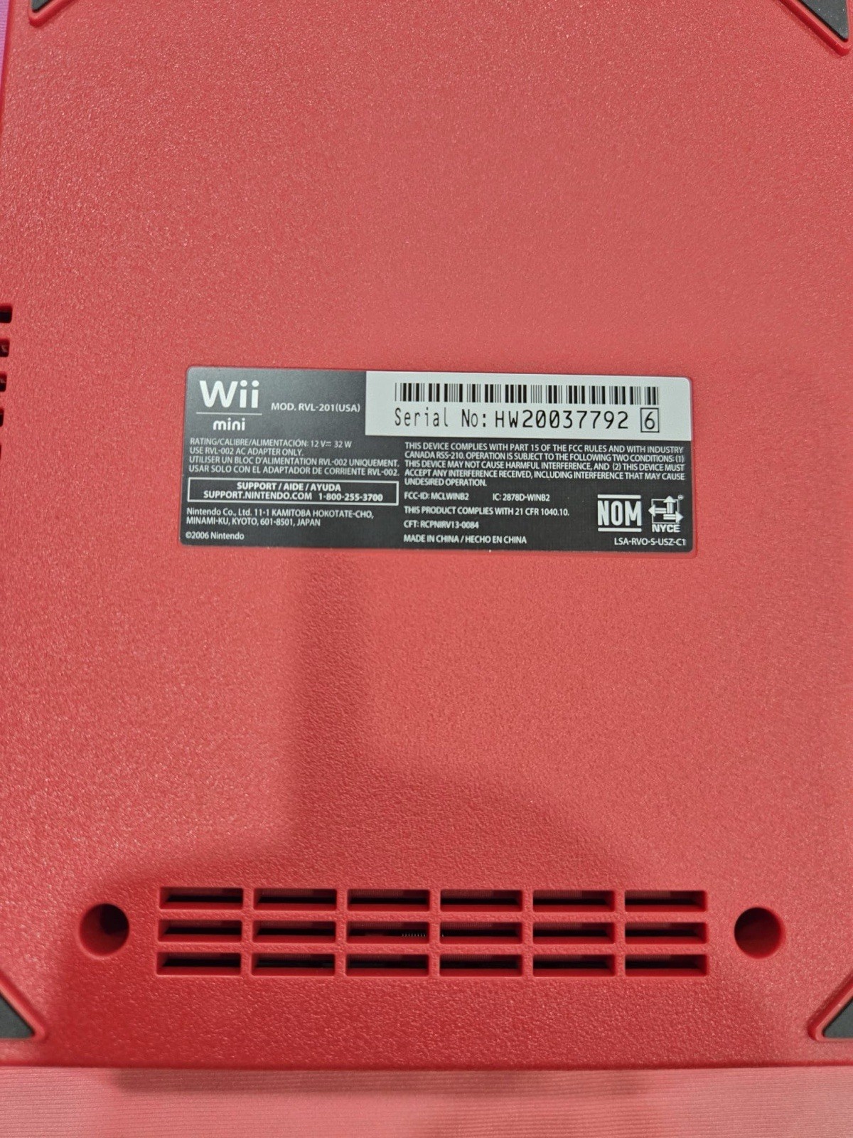 Nintendo Wii Mini Red Console Bundle with Sealed Mario Kart Wii Opened Box New