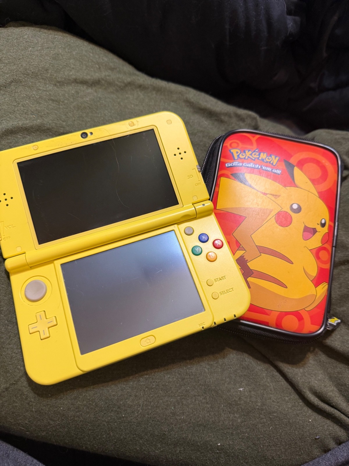 Nintendo 3DS XL Pikachu Edition USED no box, comes with charger
