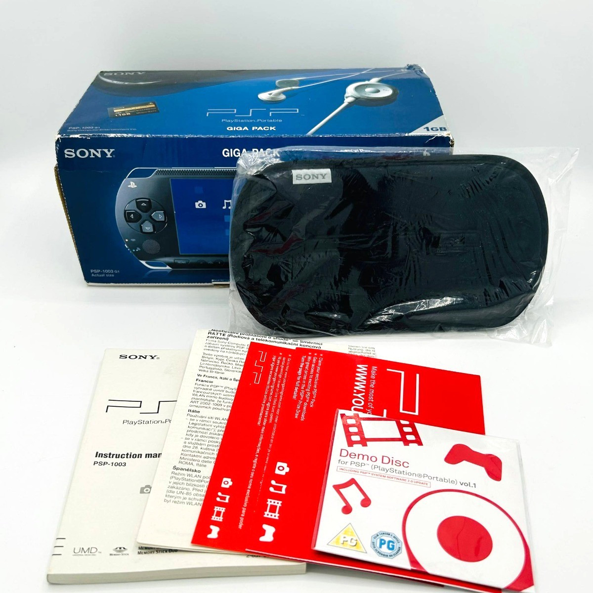 Sony PSP 1003 G1 Black Handheld Console Box and Booklets