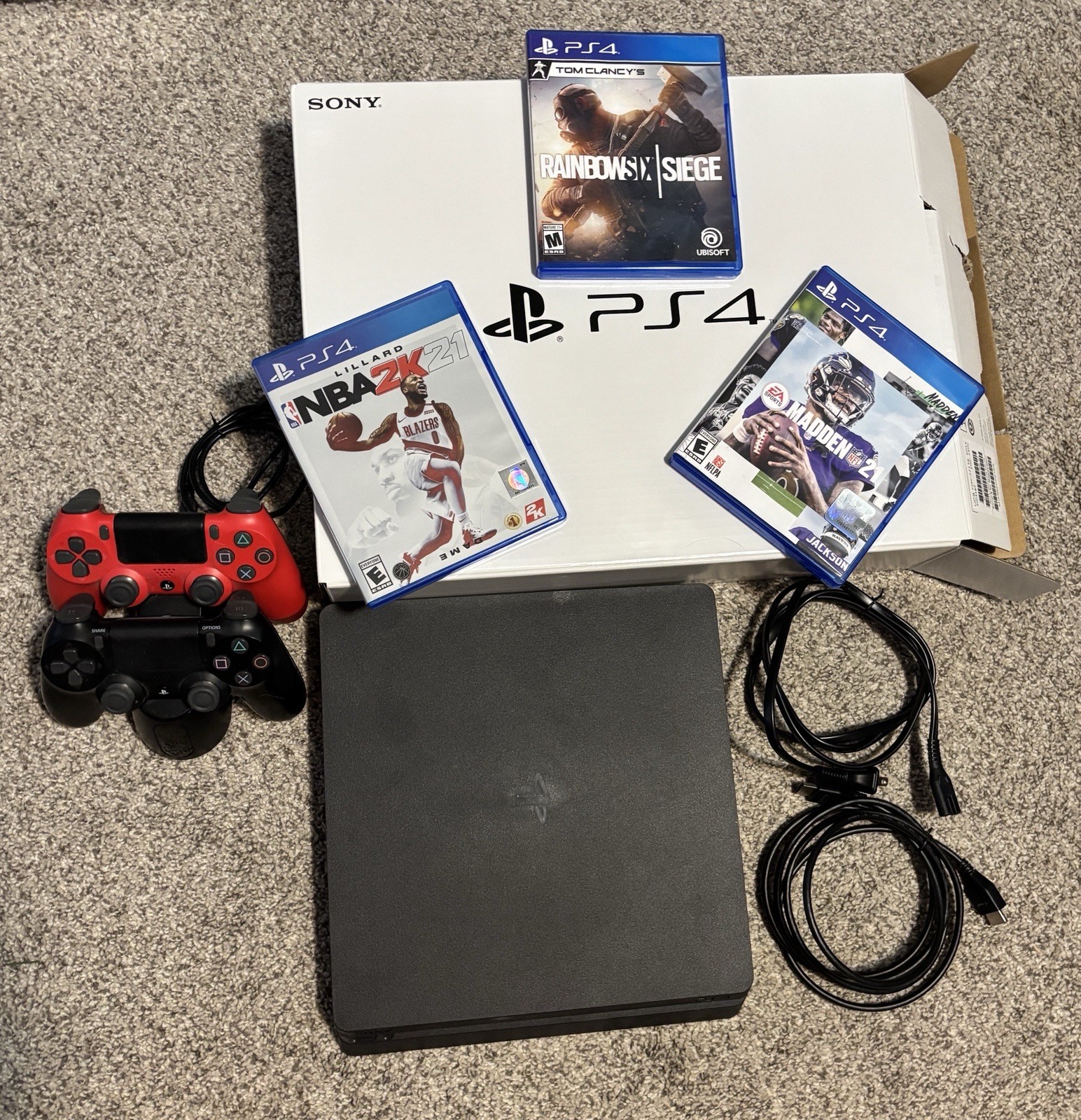 Sony PS4 PlayStation 4 Pro 1TB Console Bundle + Games & 2 Controllers & Dock